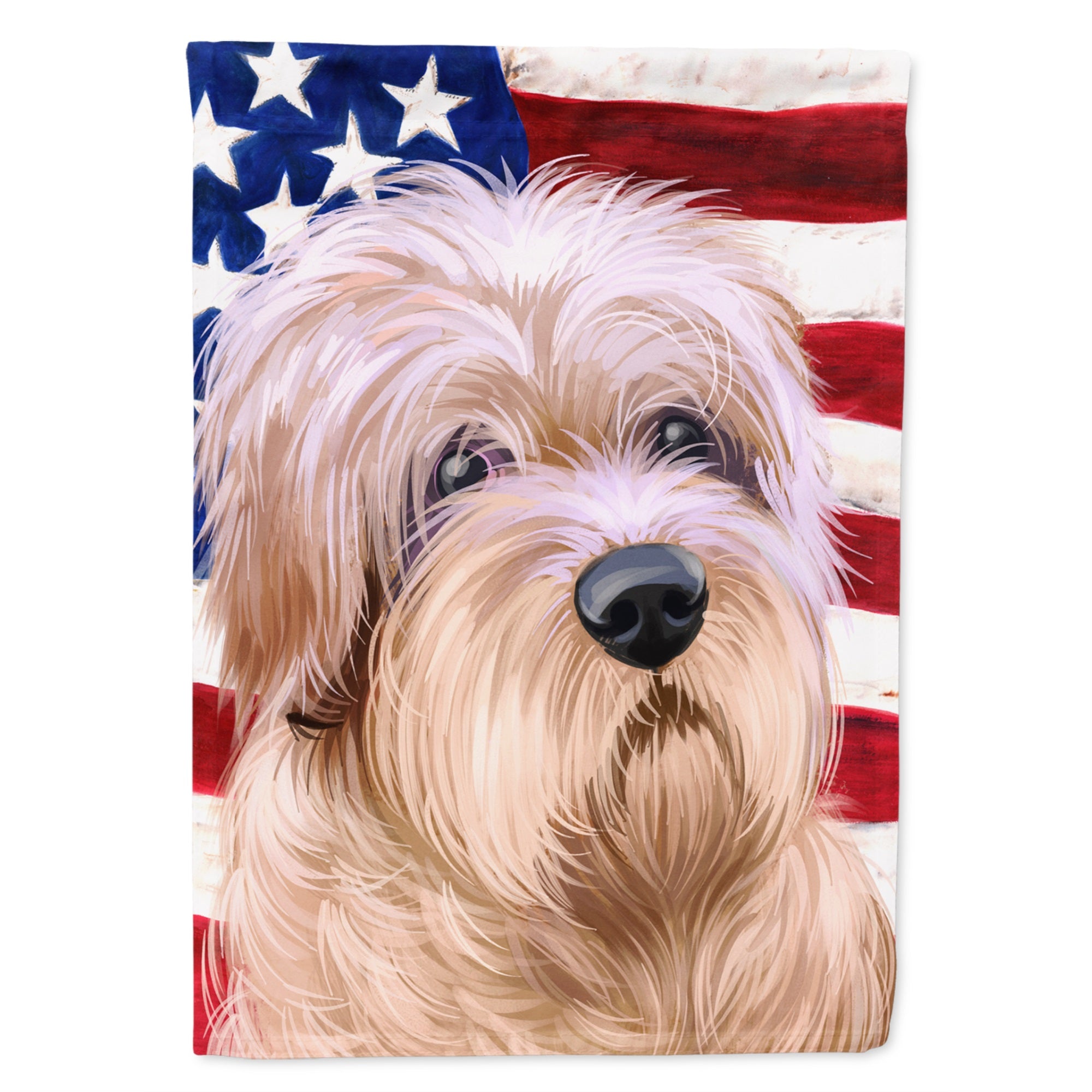 Dutch Smoushond Dog American Flag Flag Canvas House Size