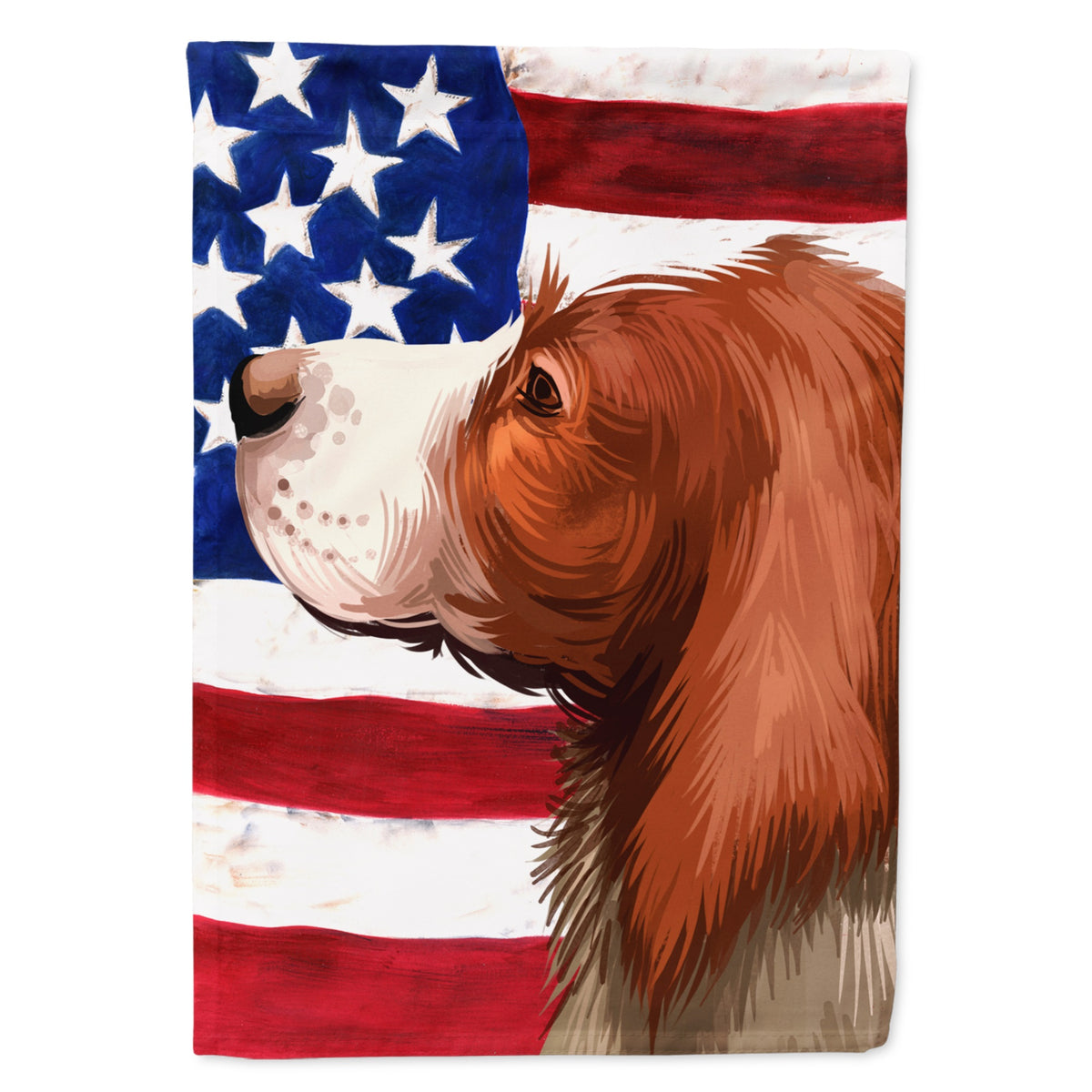 English Setter Dog American Flag Flag Canvas House Size