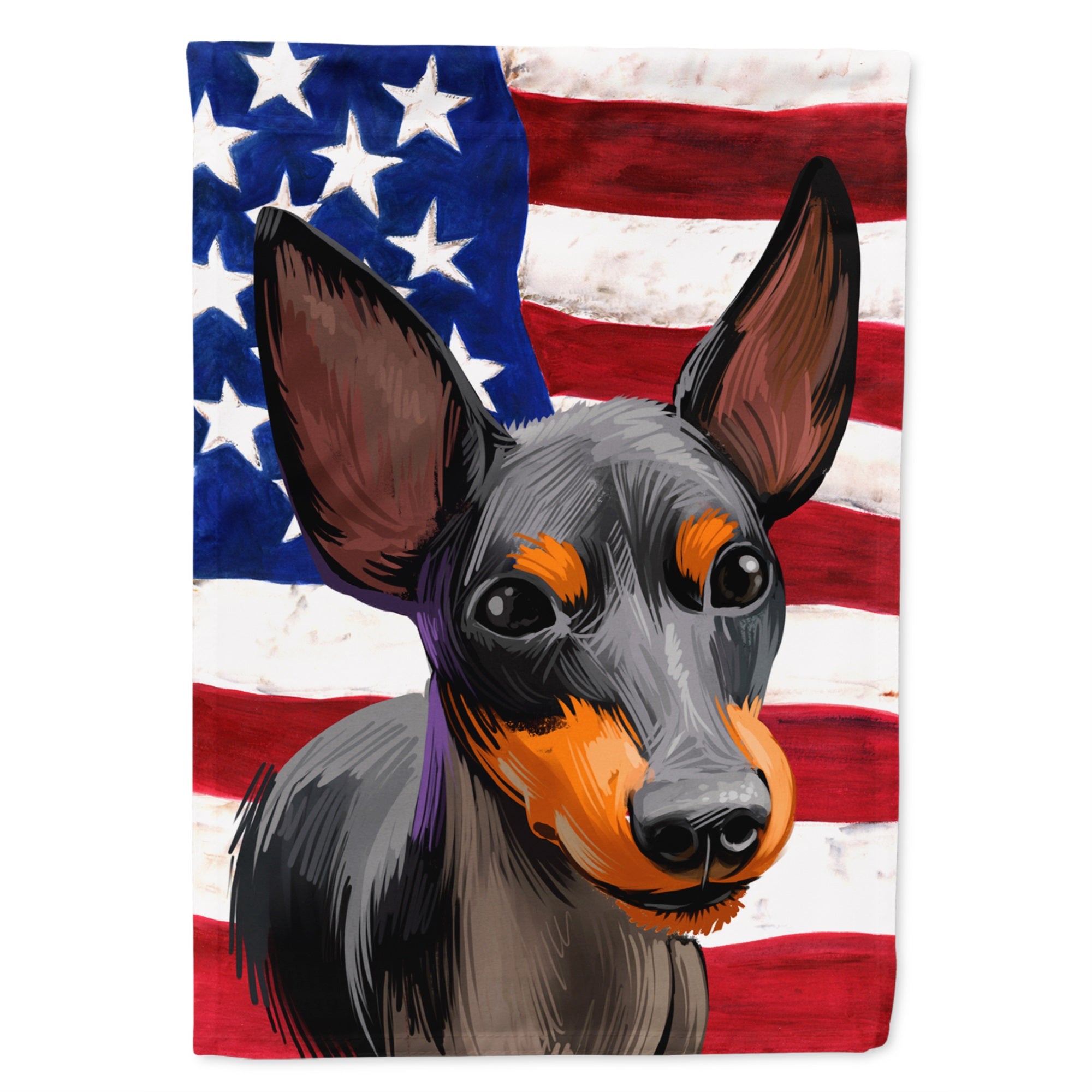 English Toy Terrier American Flag Flag Canvas House Size