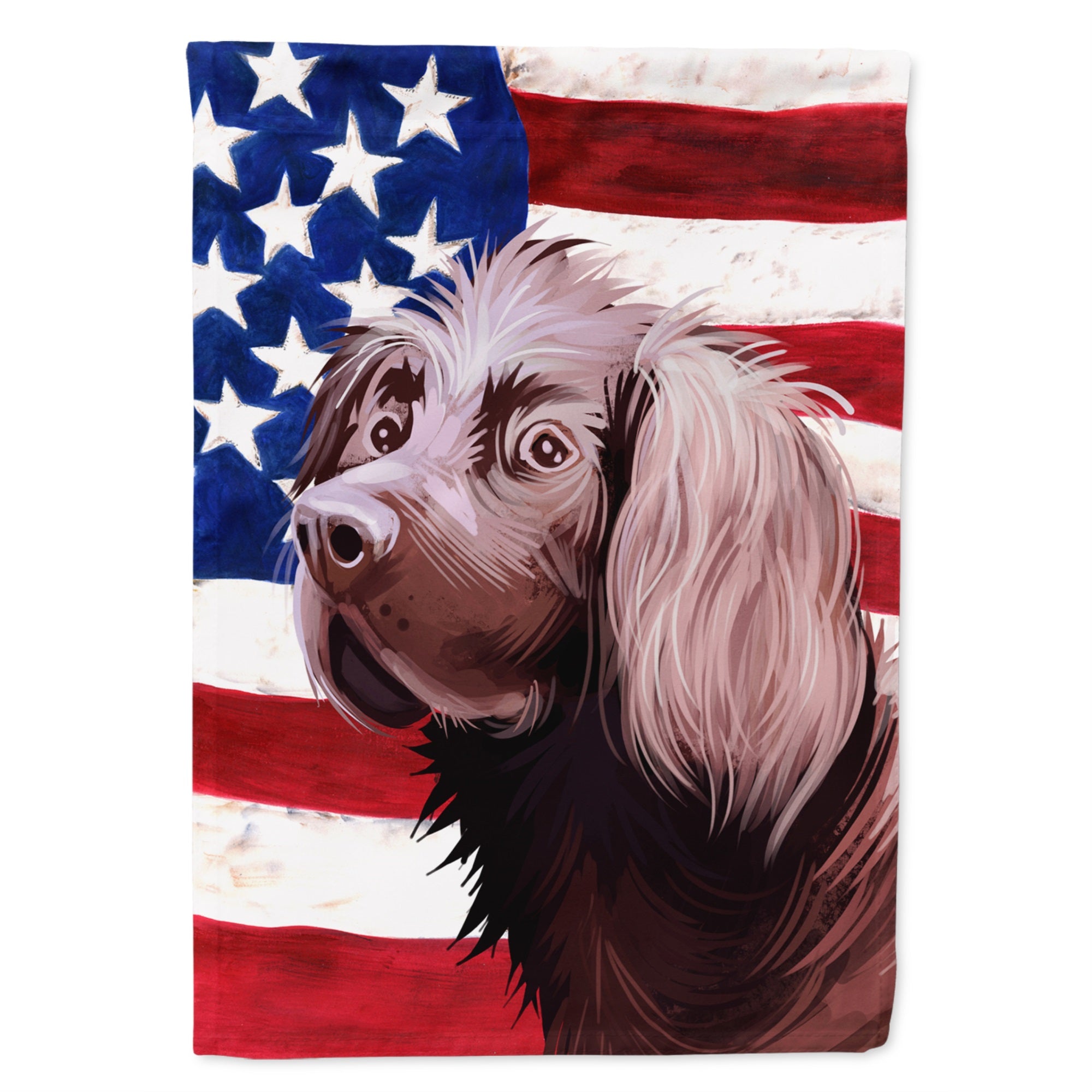 German Longhaired Pointer American Flag Flag Canvas House Size