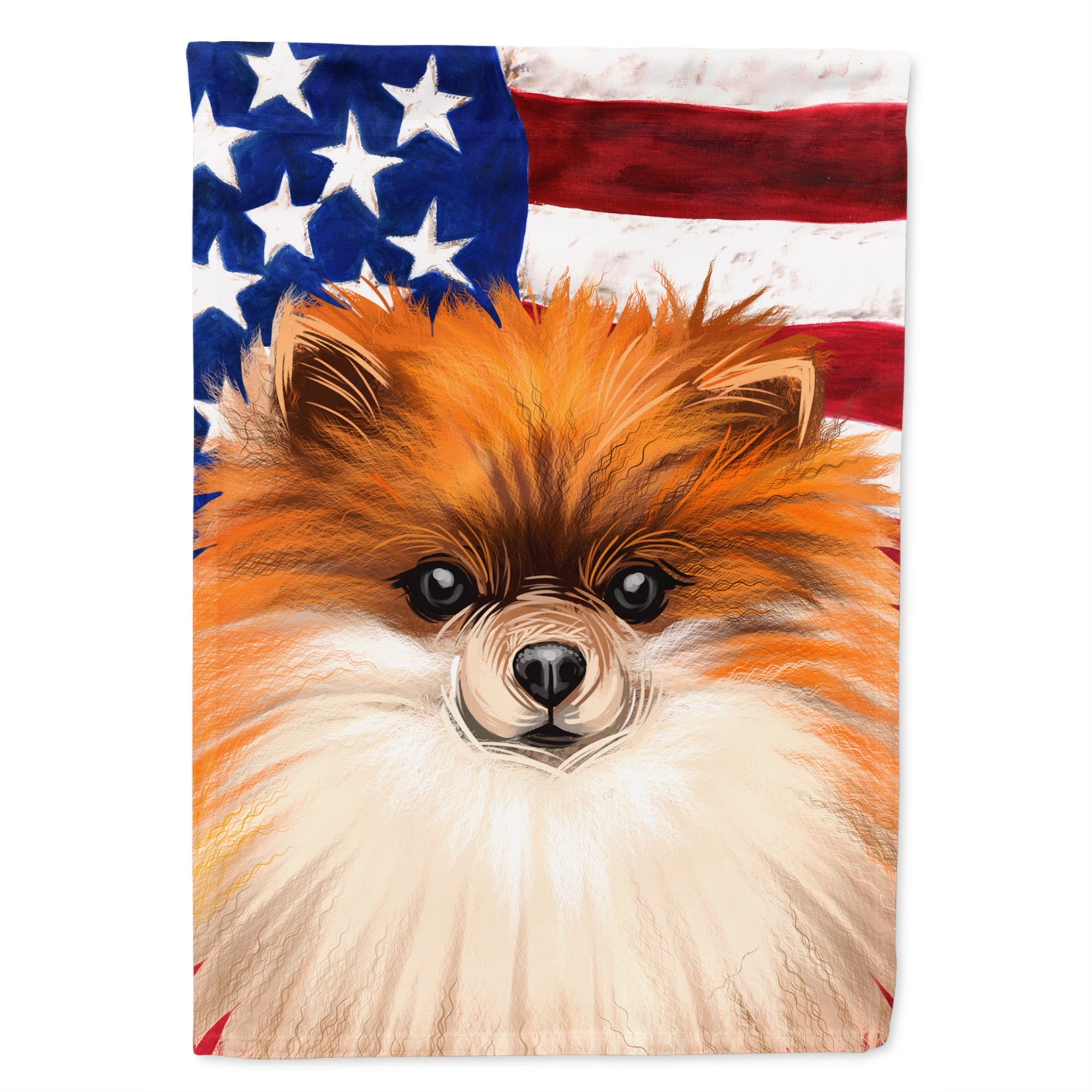 German Spitz Dog American Flag Flag Canvas House Size