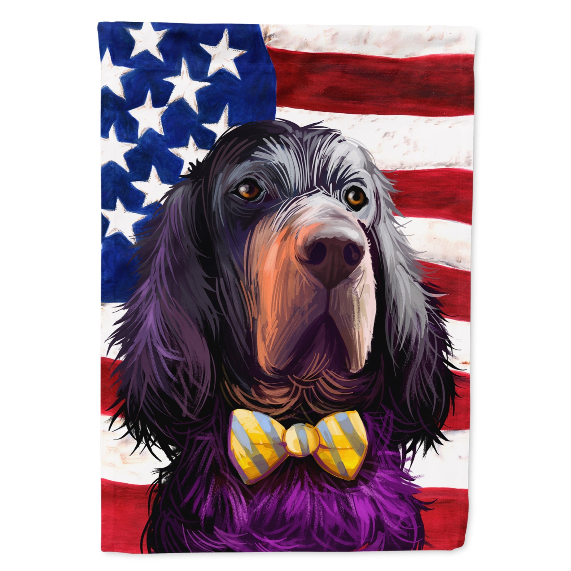 Gordon Setter Dog American Flag Flag Canvas House Size