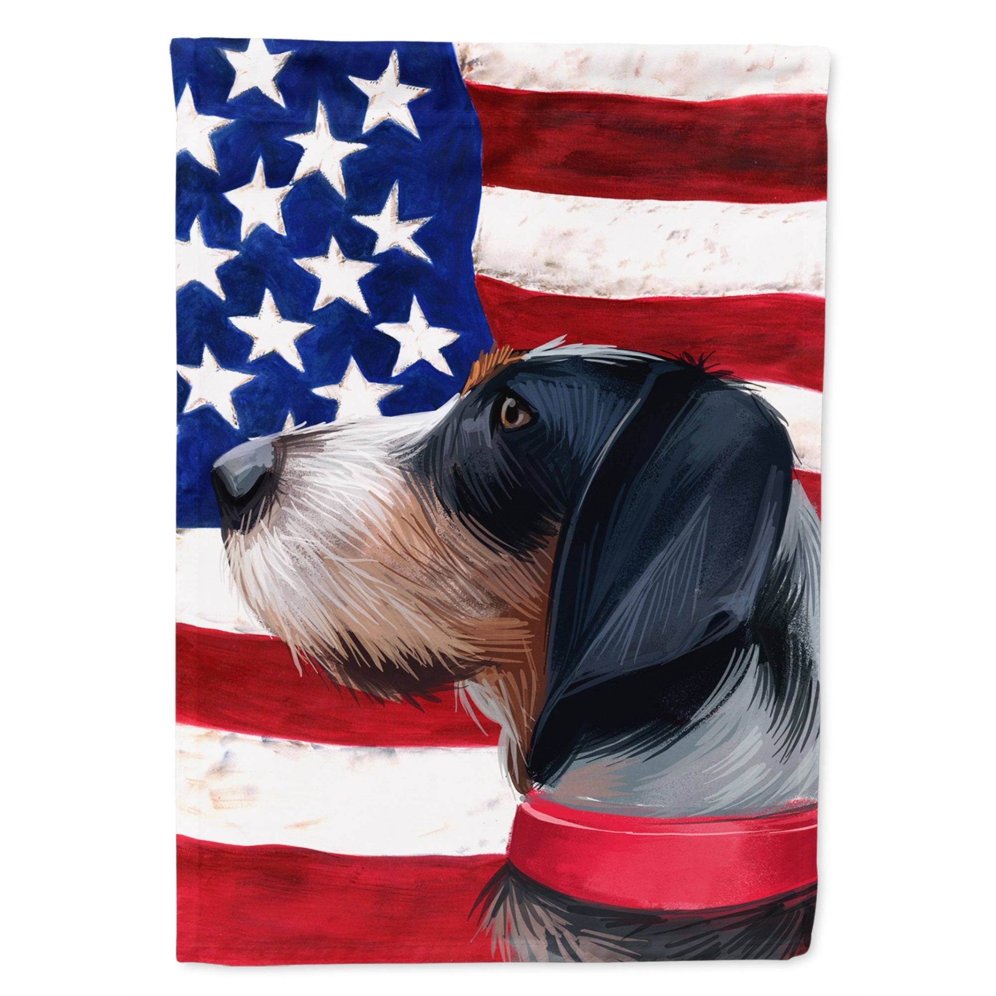 Griffon Bleu De Gascogne American Flag Flag Canvas House Size