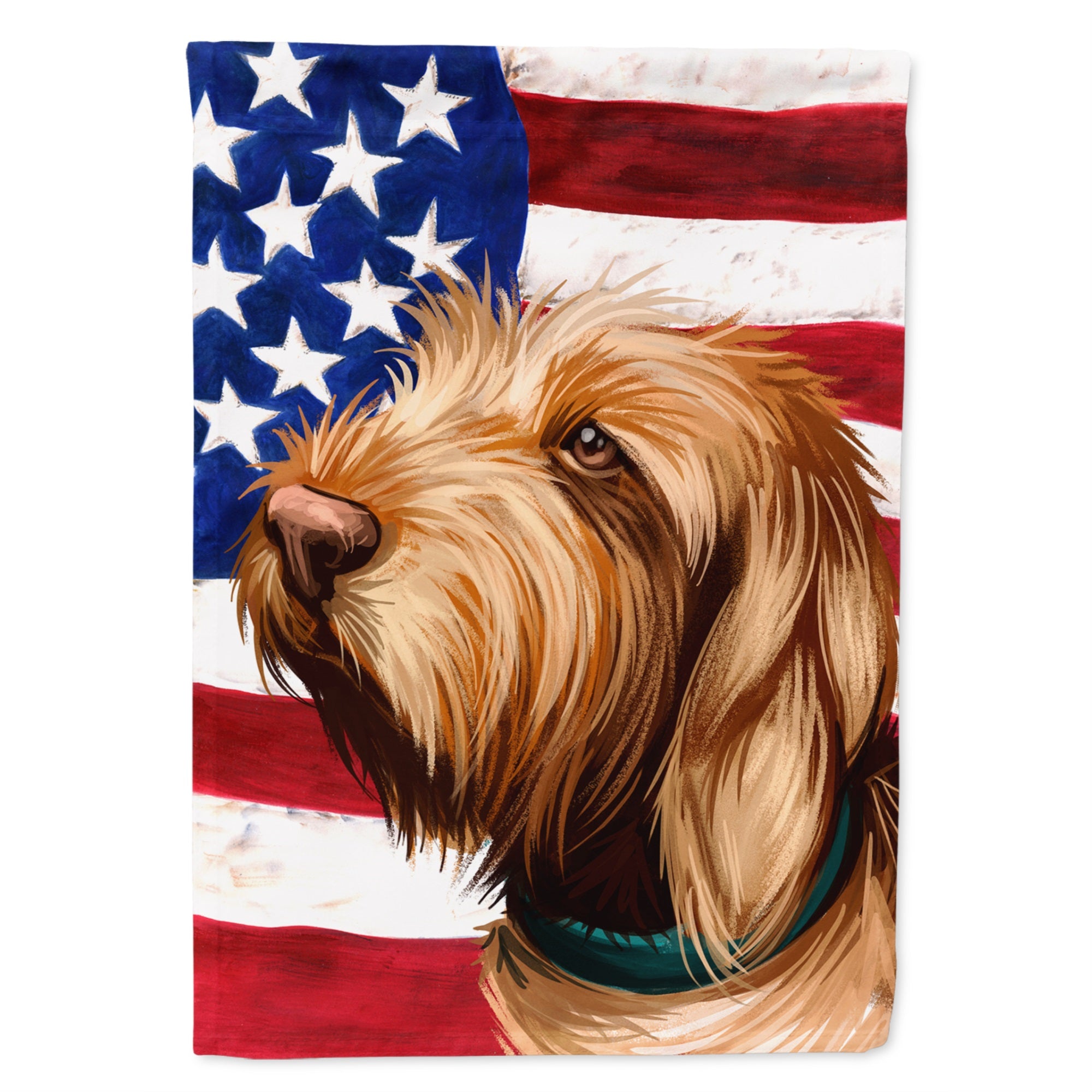 Griffon Fauve De Bretagne American Flag Flag Canvas House Size