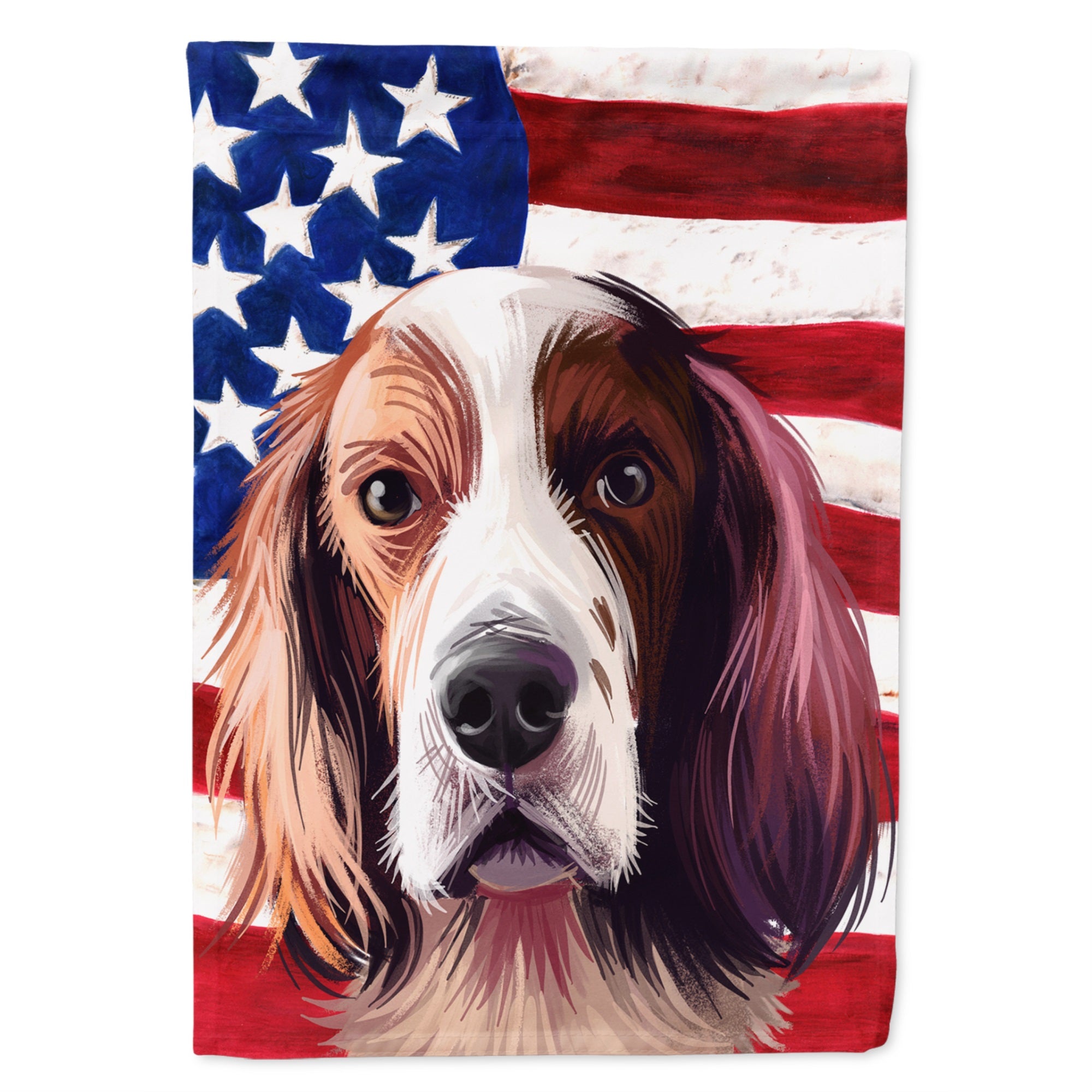 Irish Red And White Setter American Flag Flag Canvas House Size