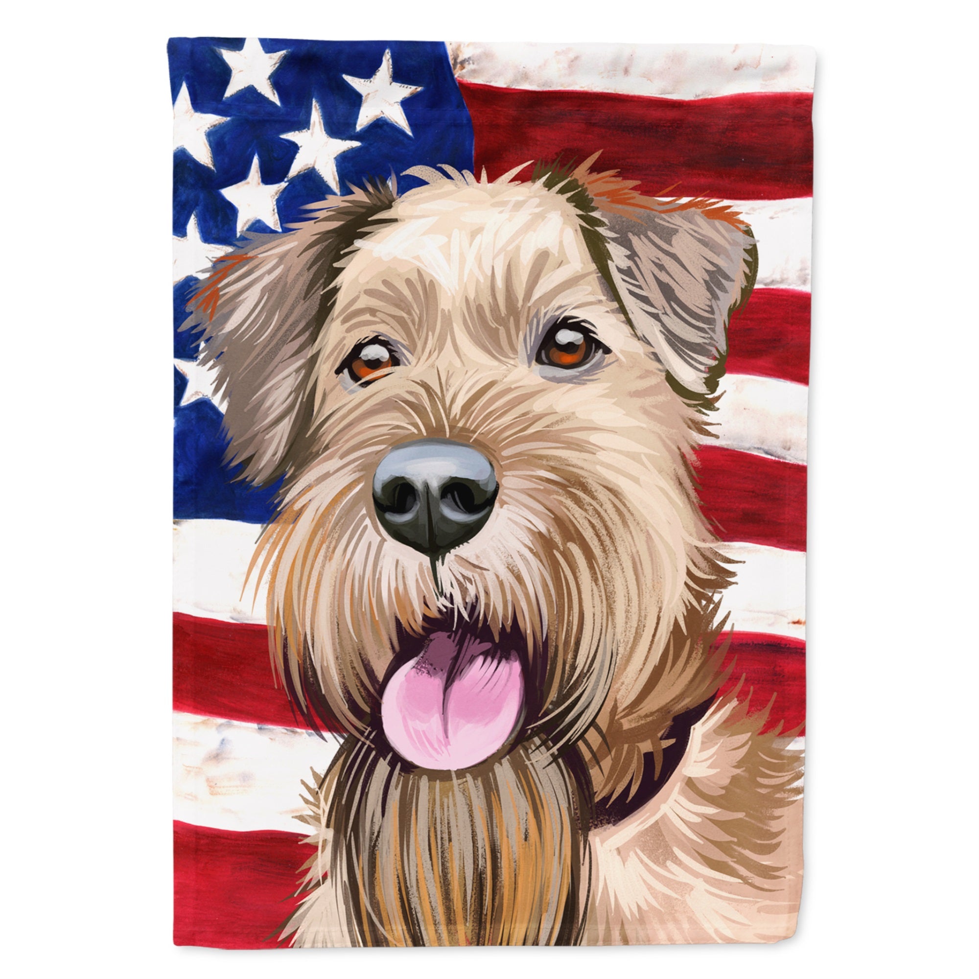 Irish Terrier American Flag Flag Canvas House Size