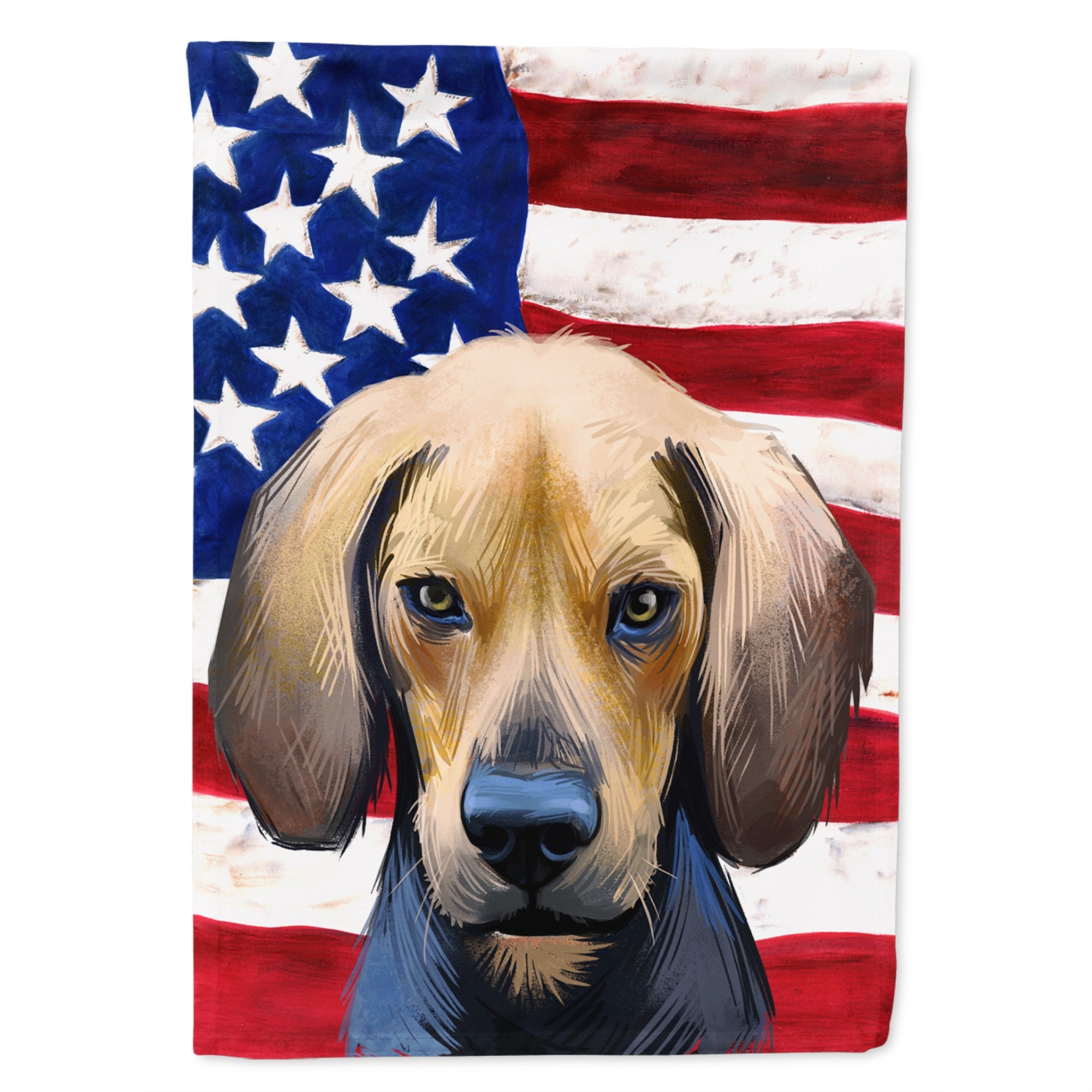 Kerry Beagle American Flag Flag Canvas House Size
