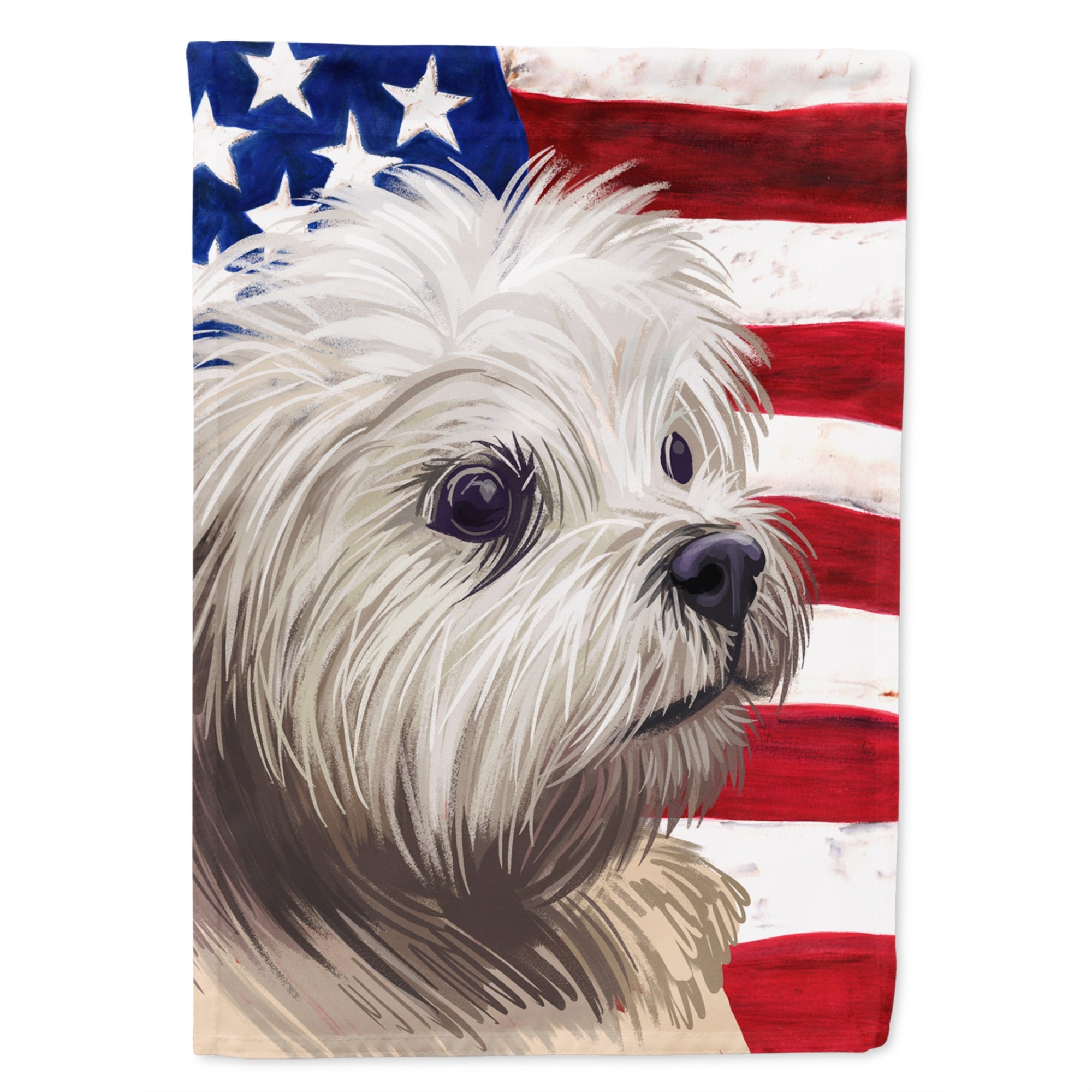 Lowchen American Flag Flag Canvas House Size