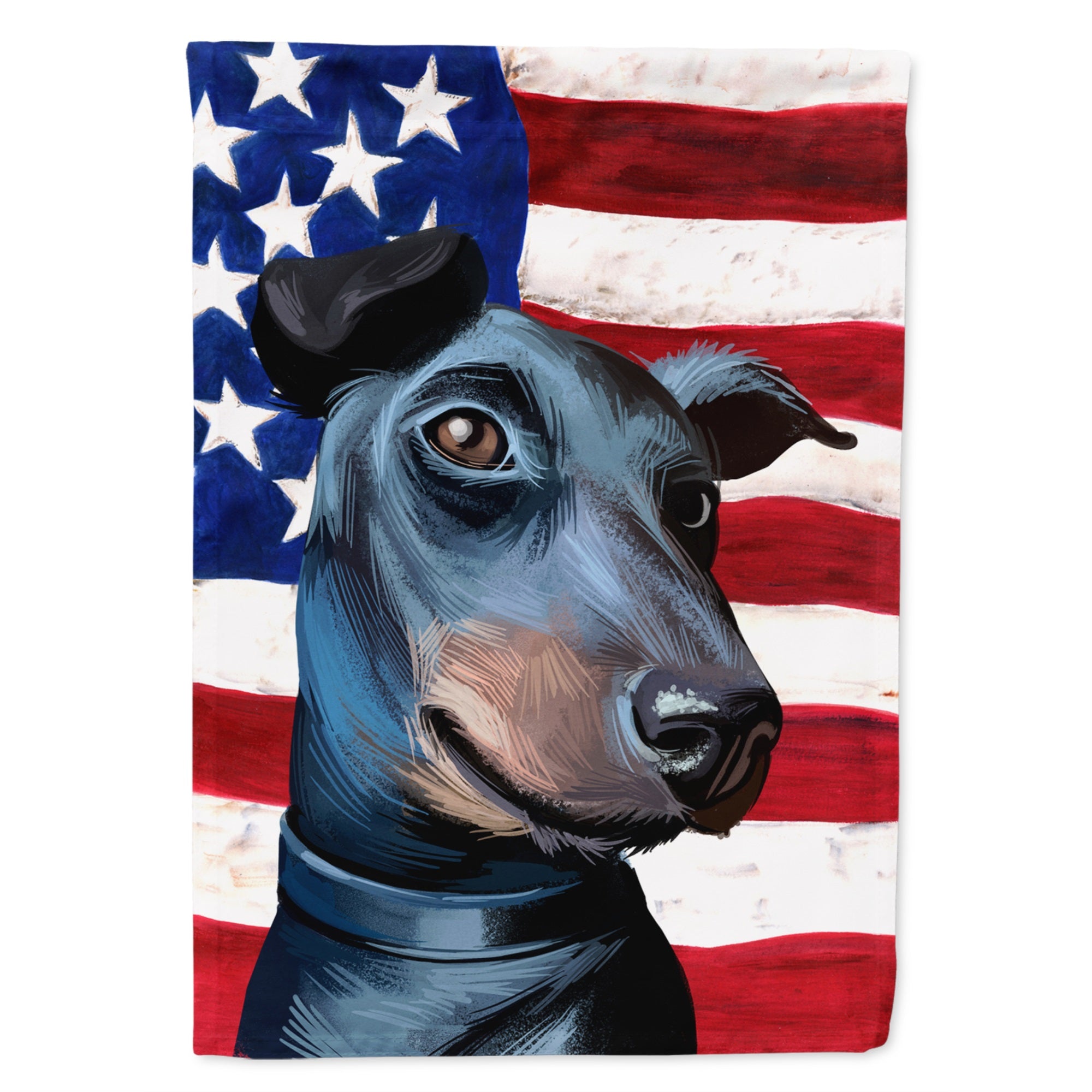 Manchester Terrier American Flag Flag Canvas House Size