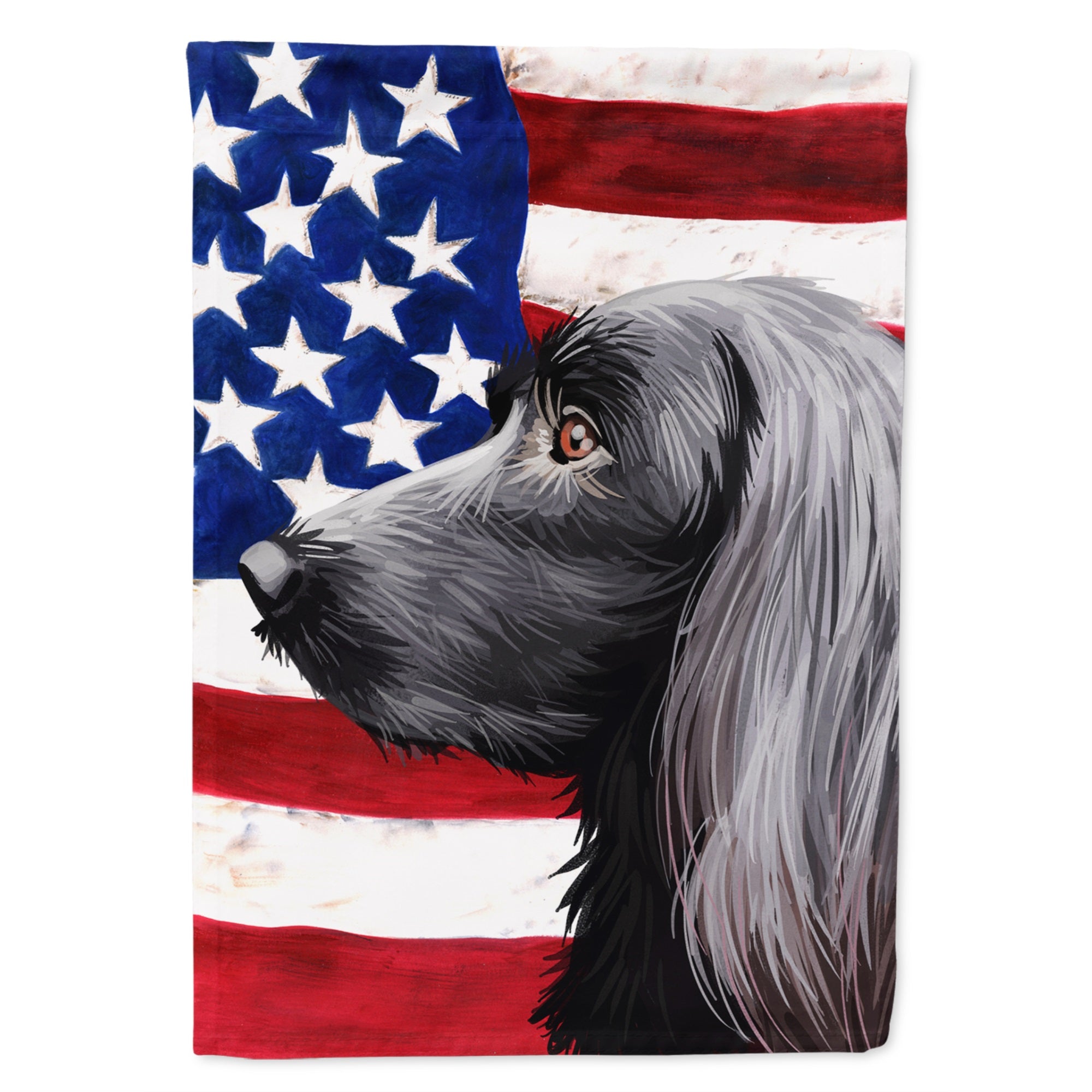 Large Munsterlander Dog American Flag Flag Canvas House Size