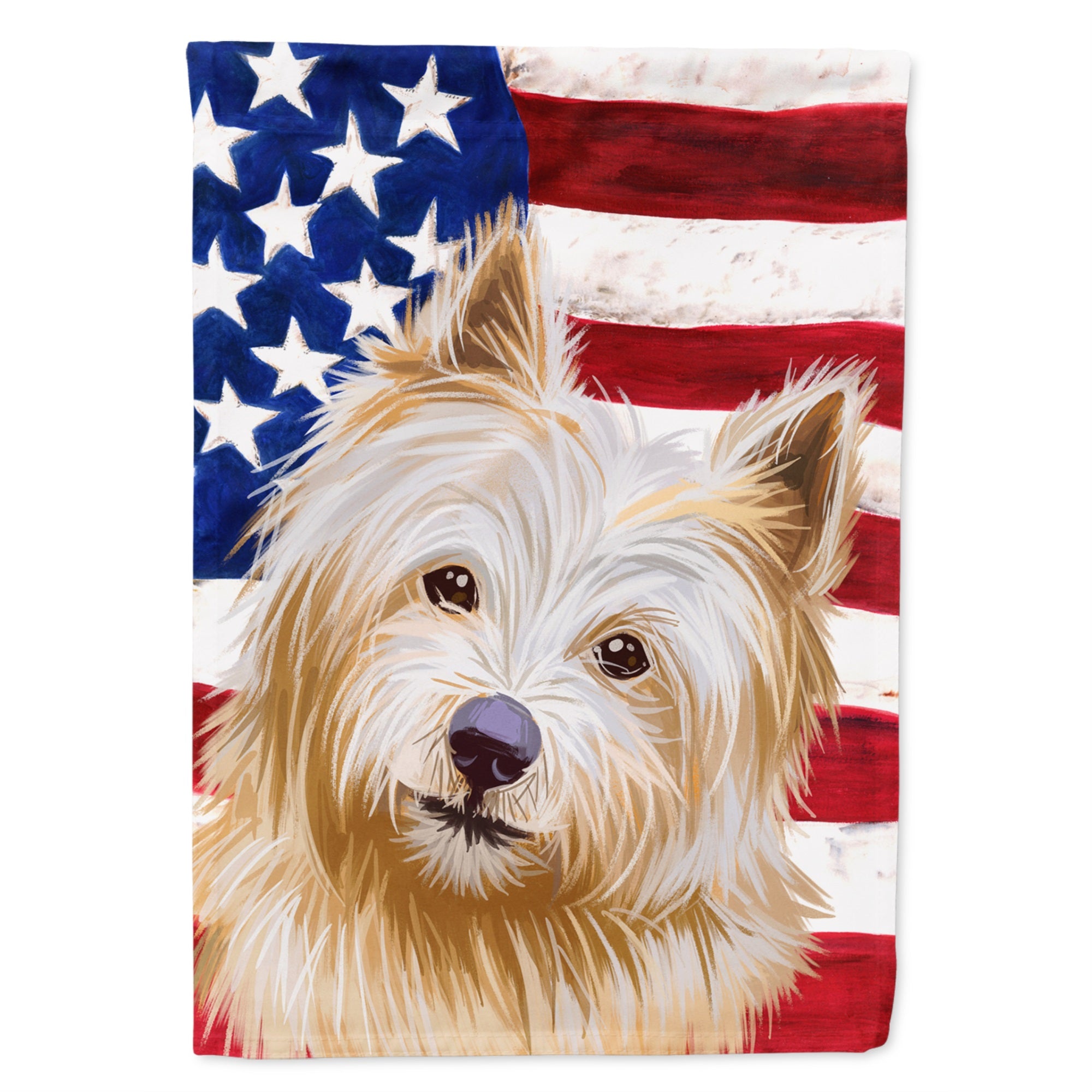 Norwich Terrier Dog American Flag Flag Canvas House Size