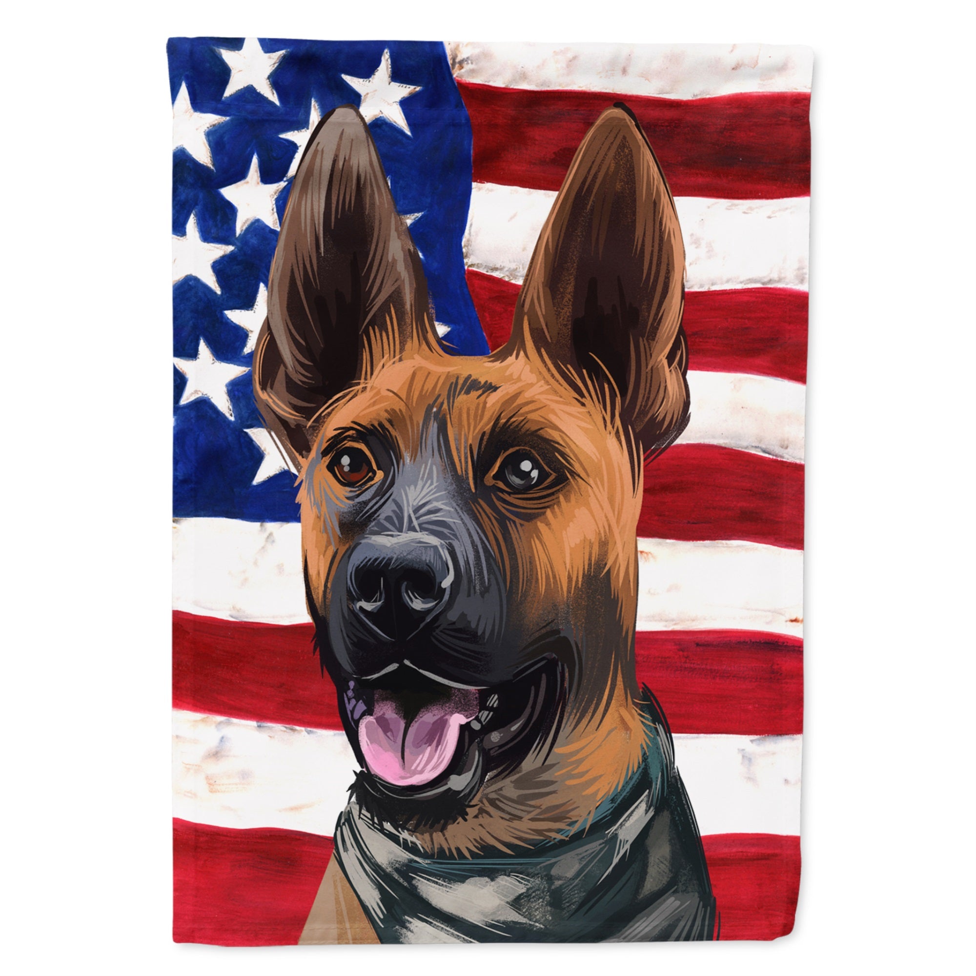 Plott Hound Dog American Flag Flag Canvas House Size