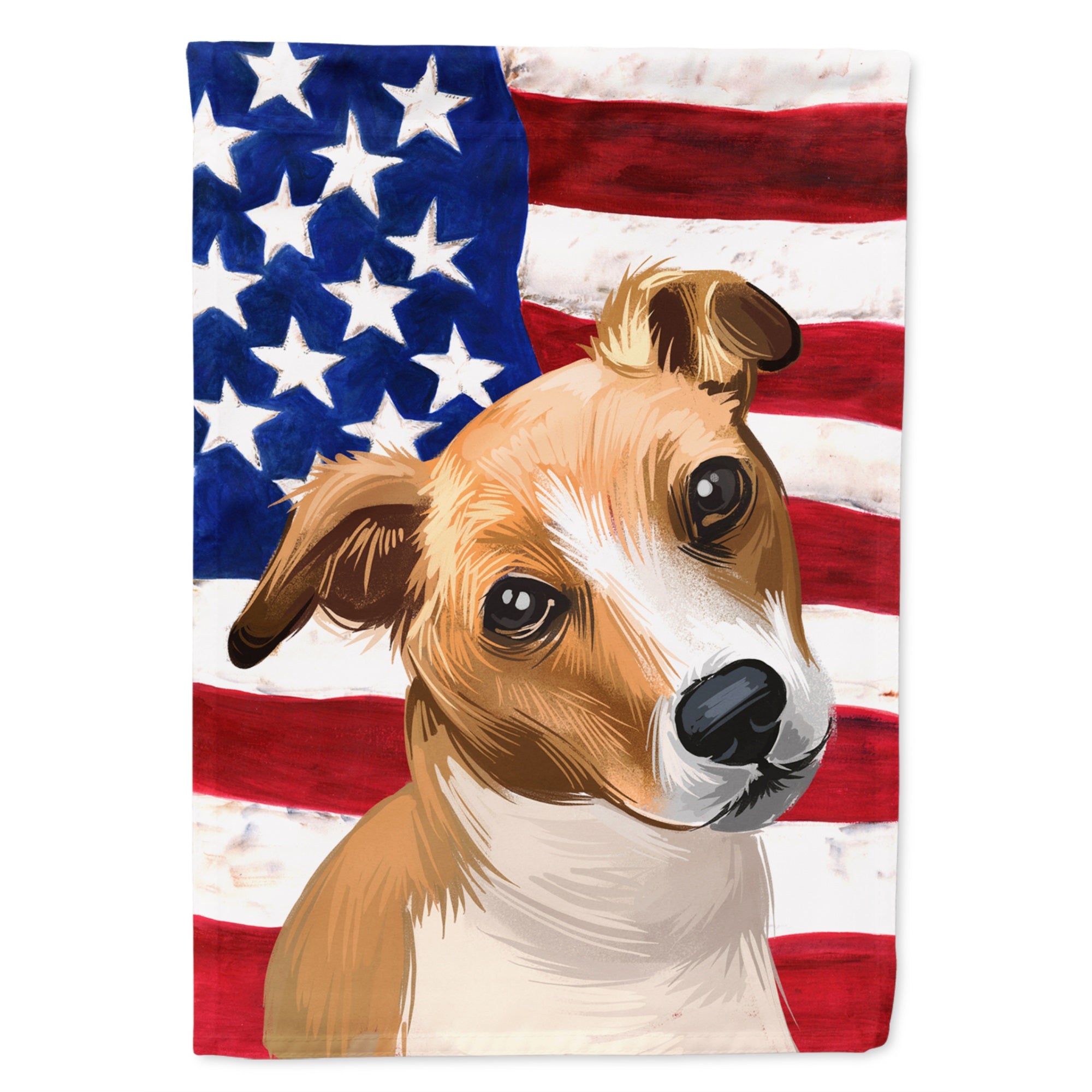 Plummer Terrier American Flag Flag Canvas House Size