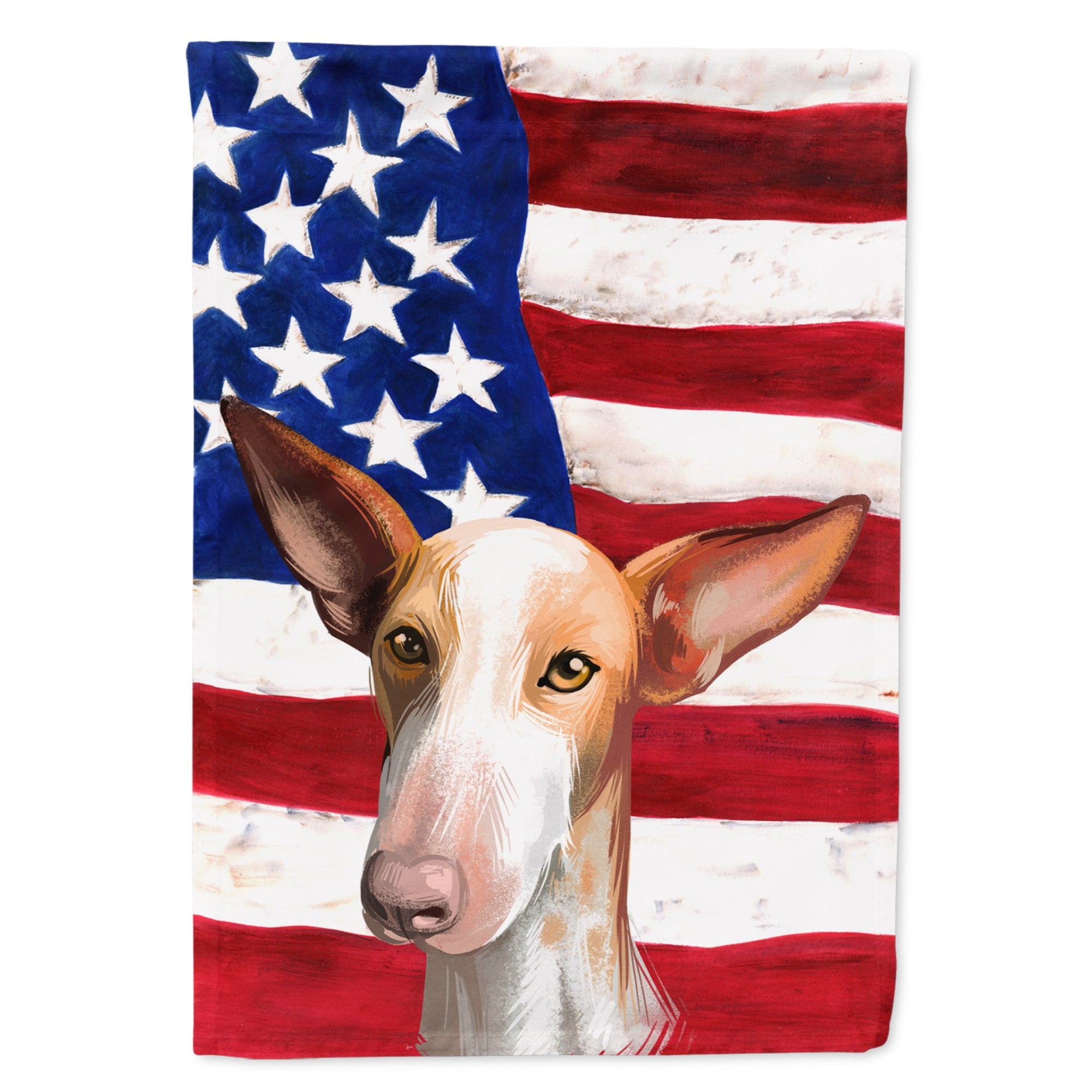 Podenco Canario Dog American Flag Flag Canvas House Size