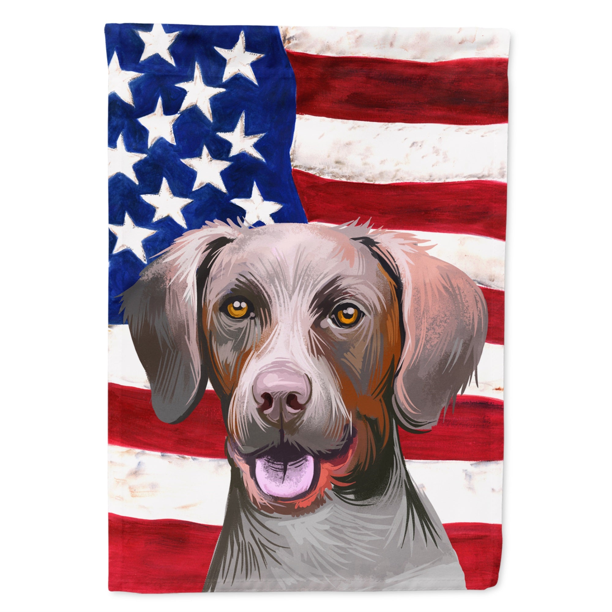 Pointer Dog American Flag Flag Canvas House Size