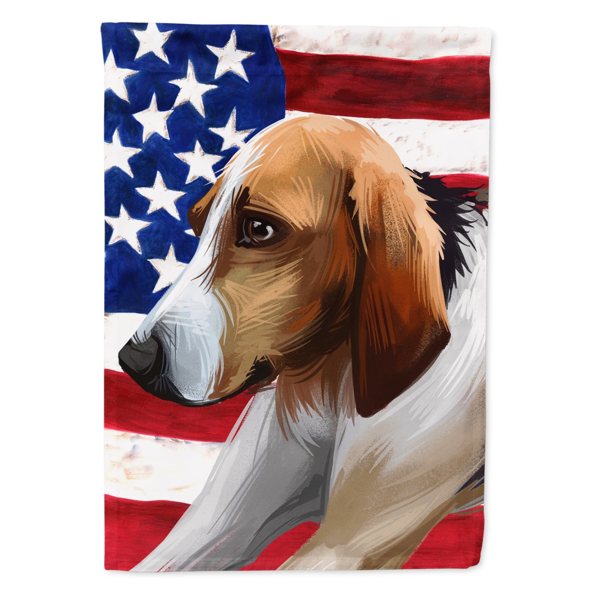 Poitevin Dog American Flag Flag Canvas House Size