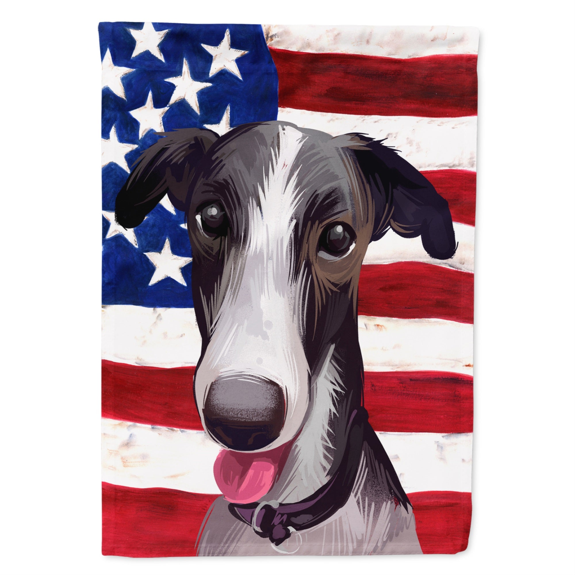 Polish Greyhound Dog American Flag Flag Canvas House Size