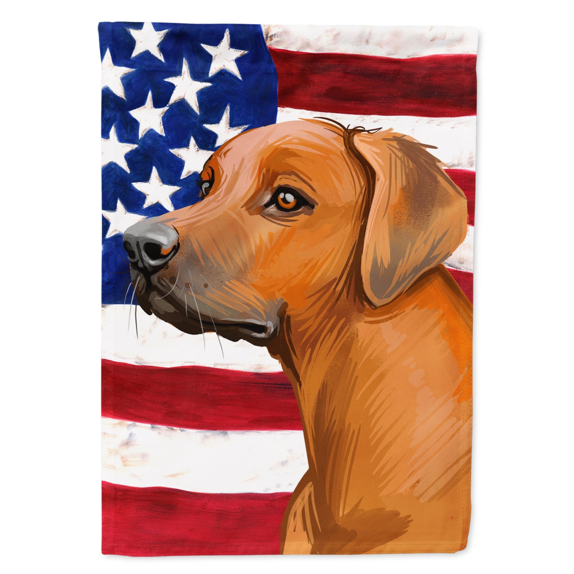 Rhodesian Ridgeback Dog American Flag Flag Canvas House Size