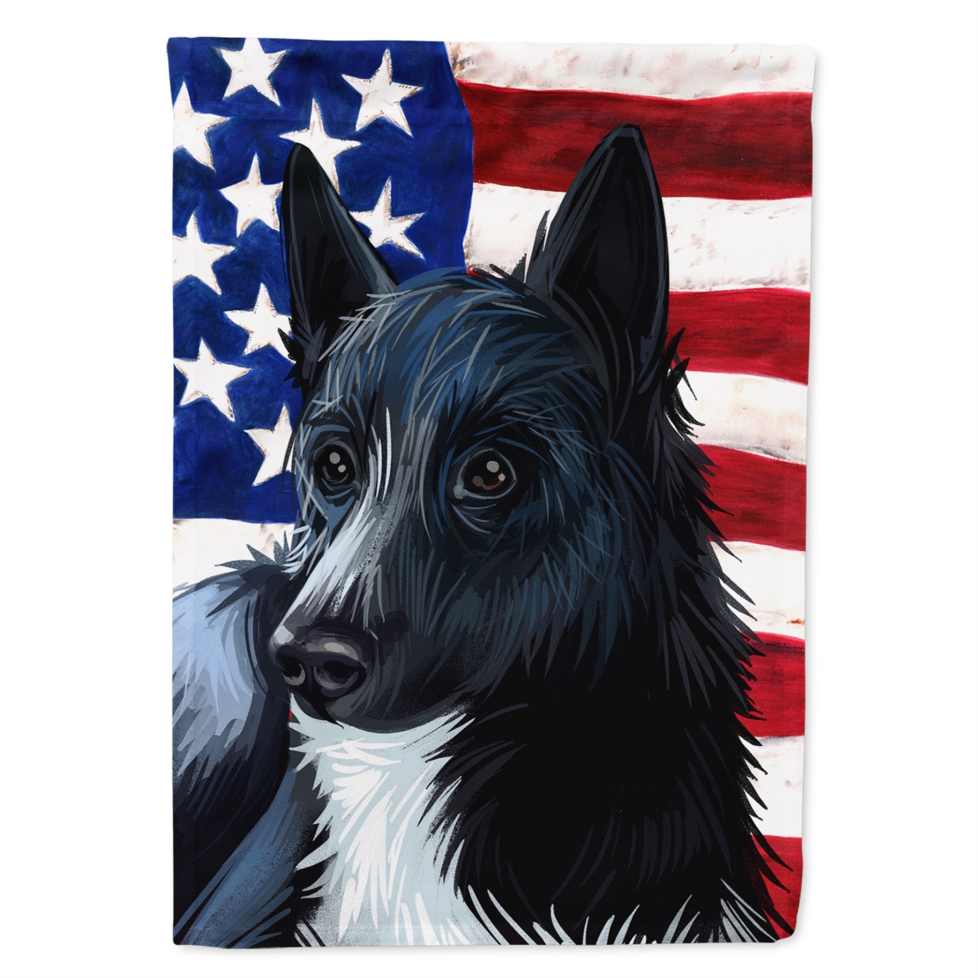 Russo-European Laika Dog American Flag Flag Canvas House Size