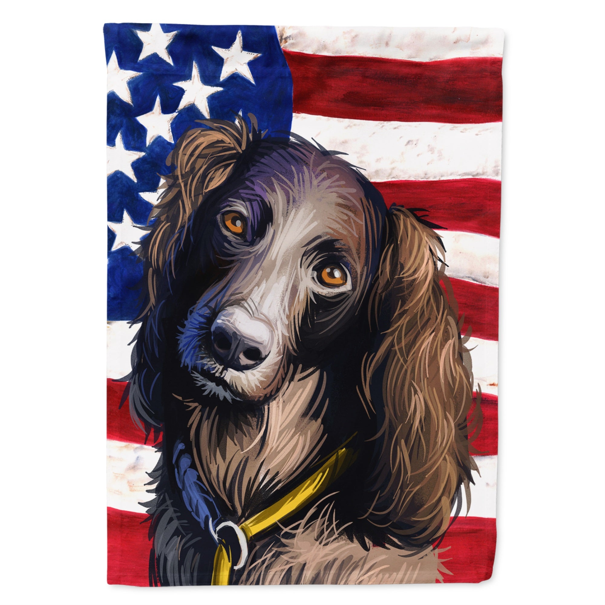 Saint-Usuge Spaniel Dog American Flag Flag Canvas House Size