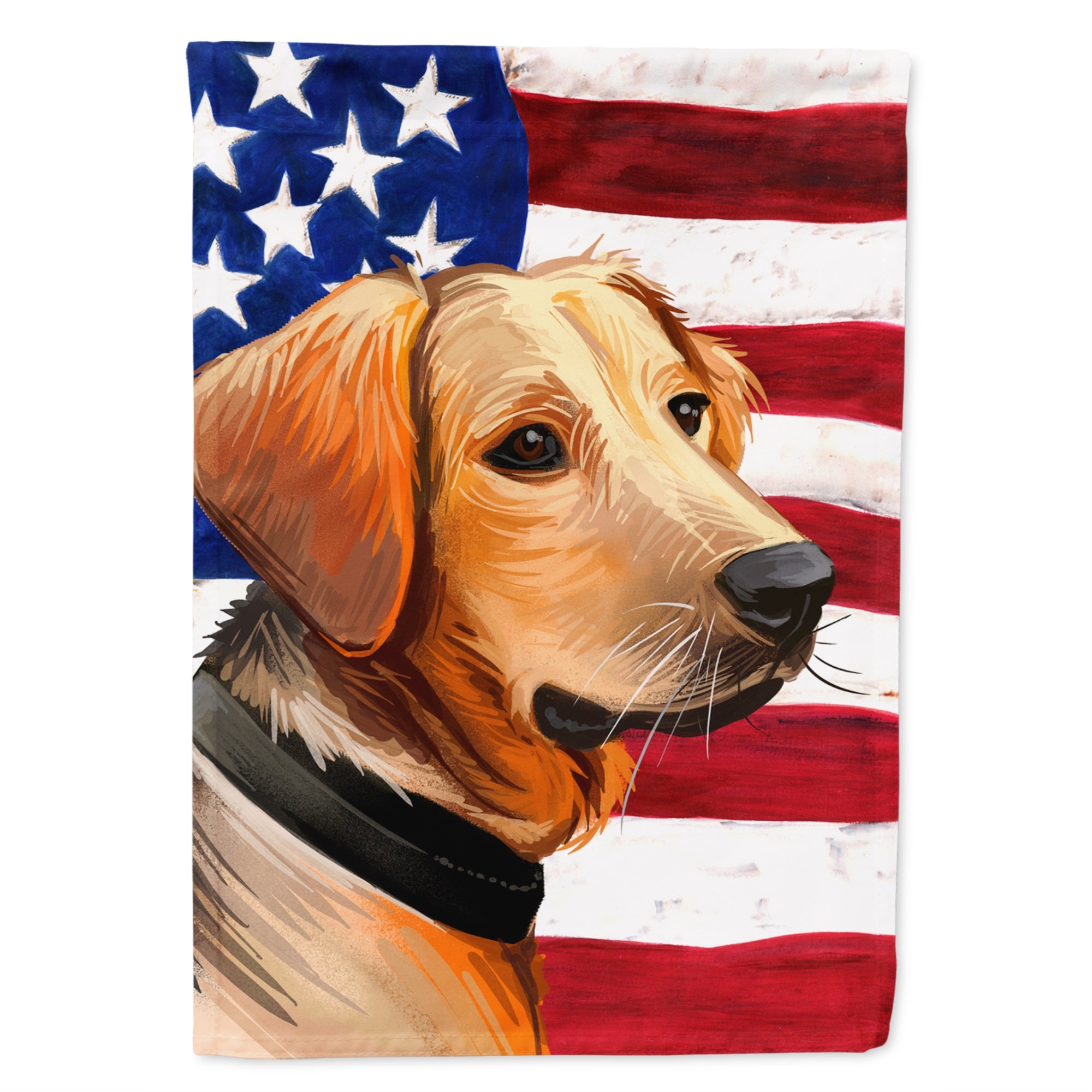 Schiller Hound Dog American Flag Flag Canvas House Size