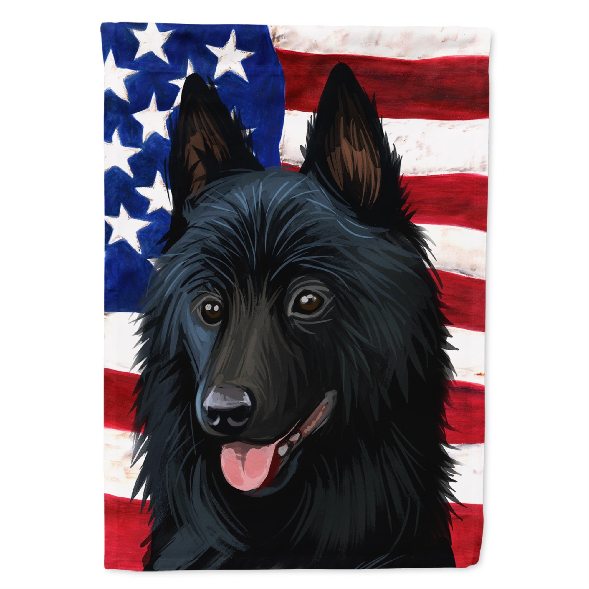 Schipperke Dog American Flag Flag Canvas House Size