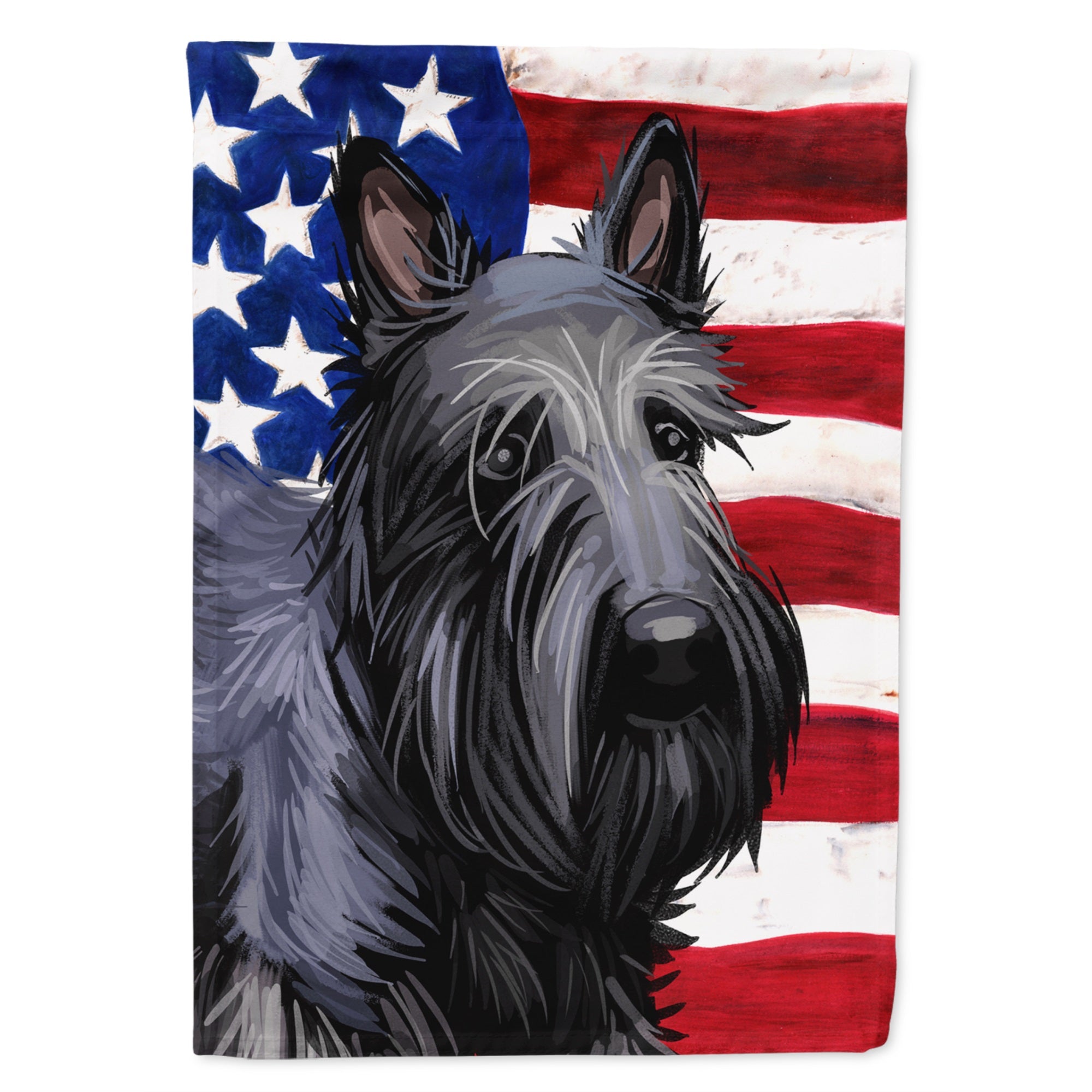 Scottish Terrier Dog American Flag Flag Canvas House Size