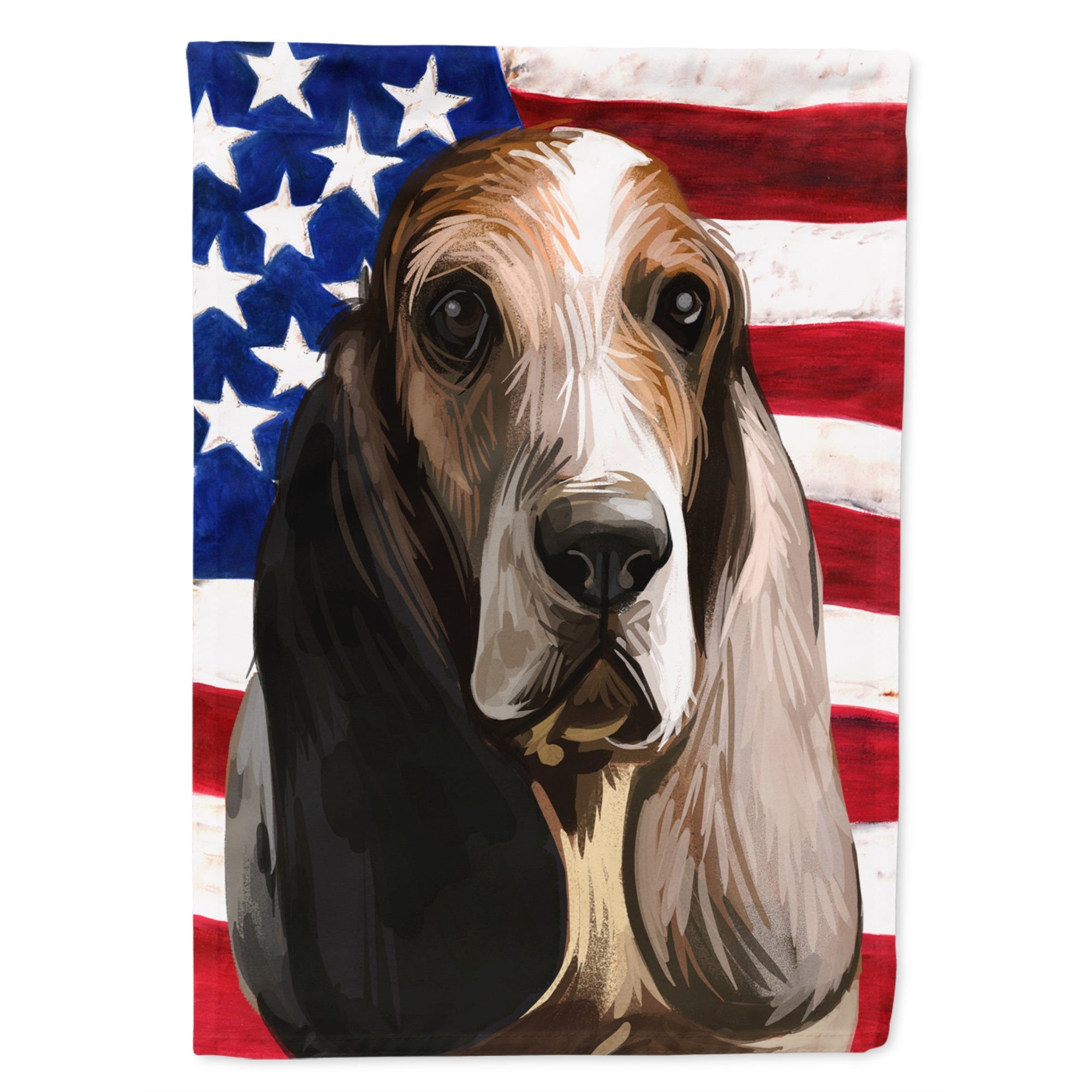 Southern Hound Dog American Flag Flag Canvas House Size