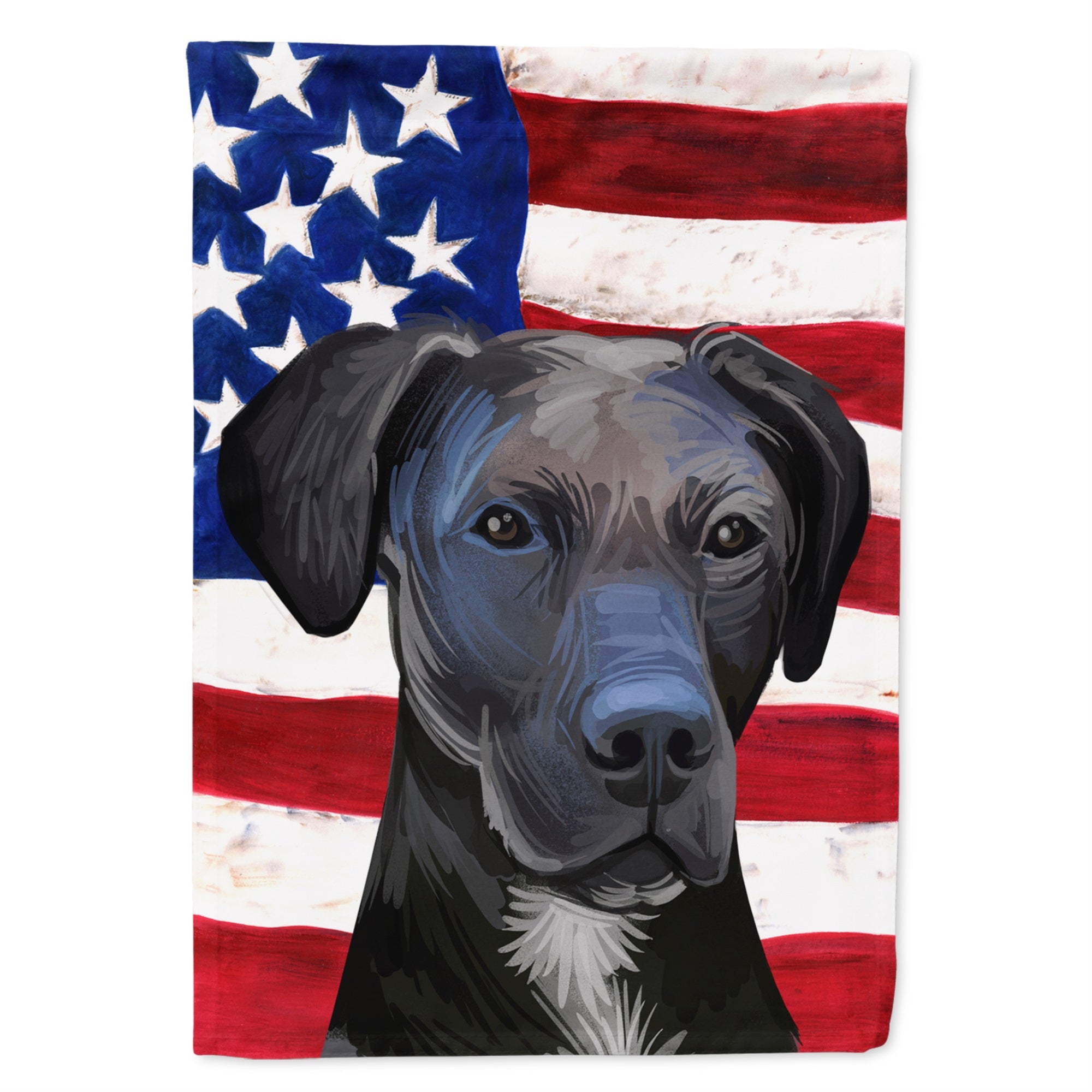 Stephens Cur Dog American Flag Flag Canvas House Size