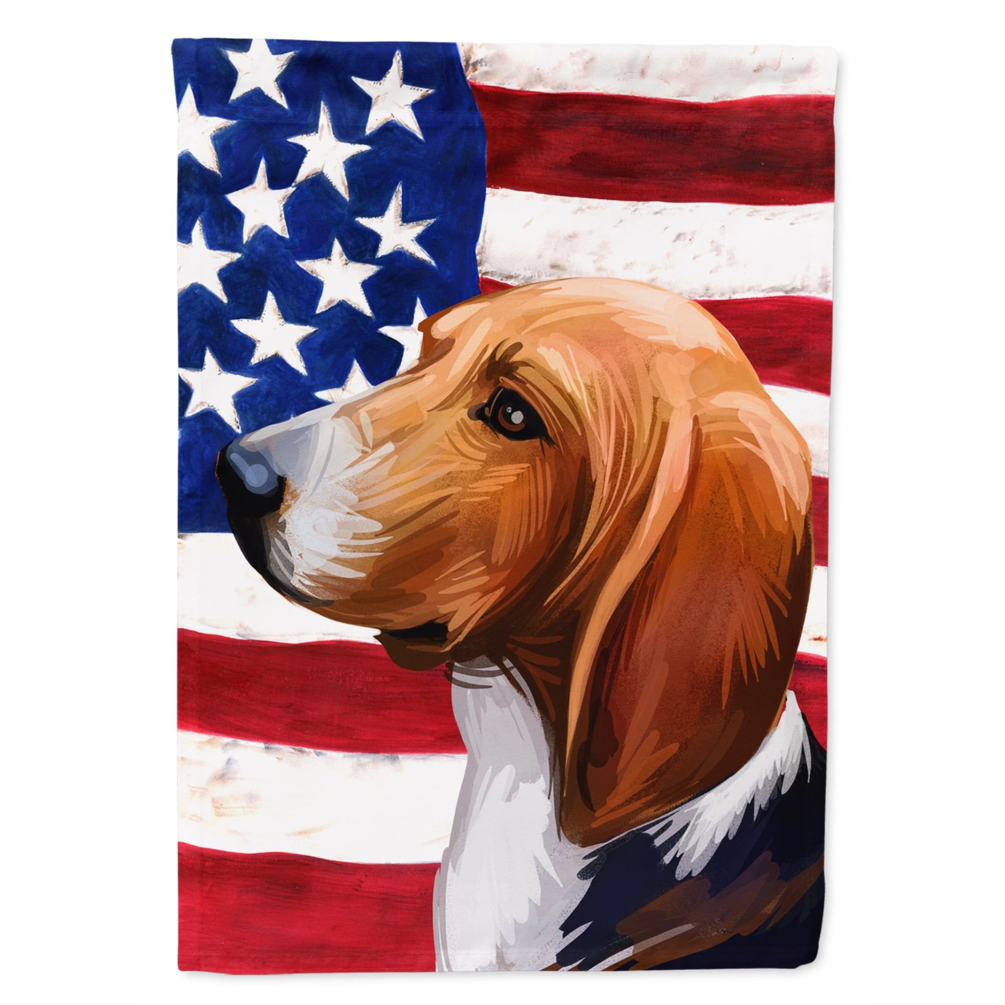 Treeing Walker Coonhound American Flag Flag Canvas House Size