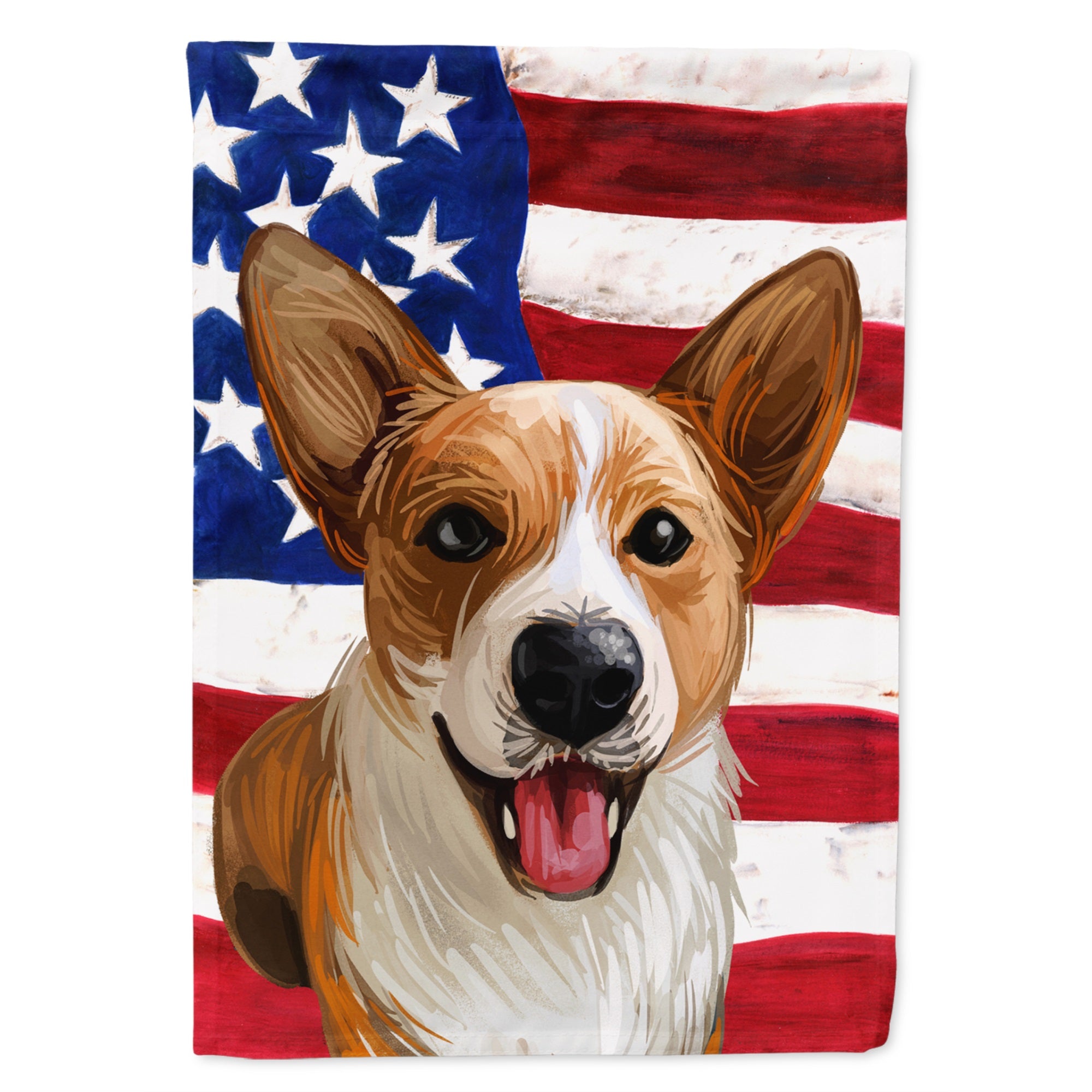 Cardigan Welsh Corgi American Flag Flag Canvas House Size