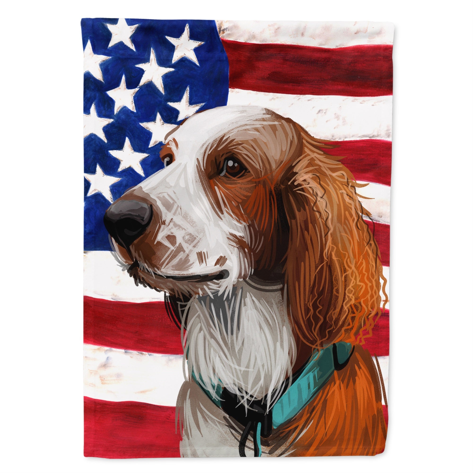 Welsh Springer Spaniel American Flag Flag Canvas House Size