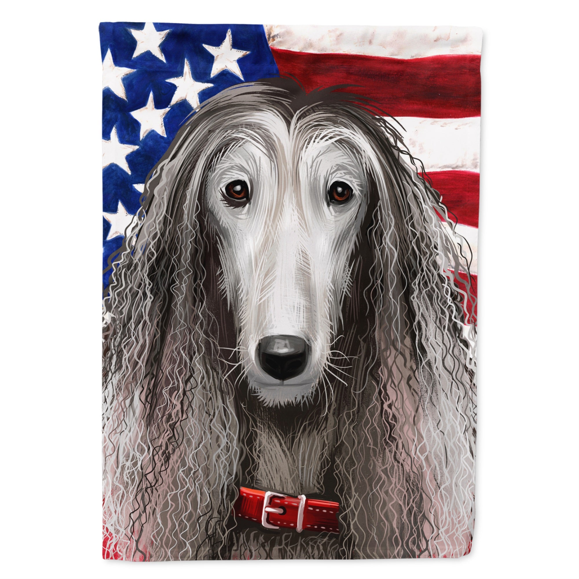 Afghan Hound American Flag Flag Garden Size