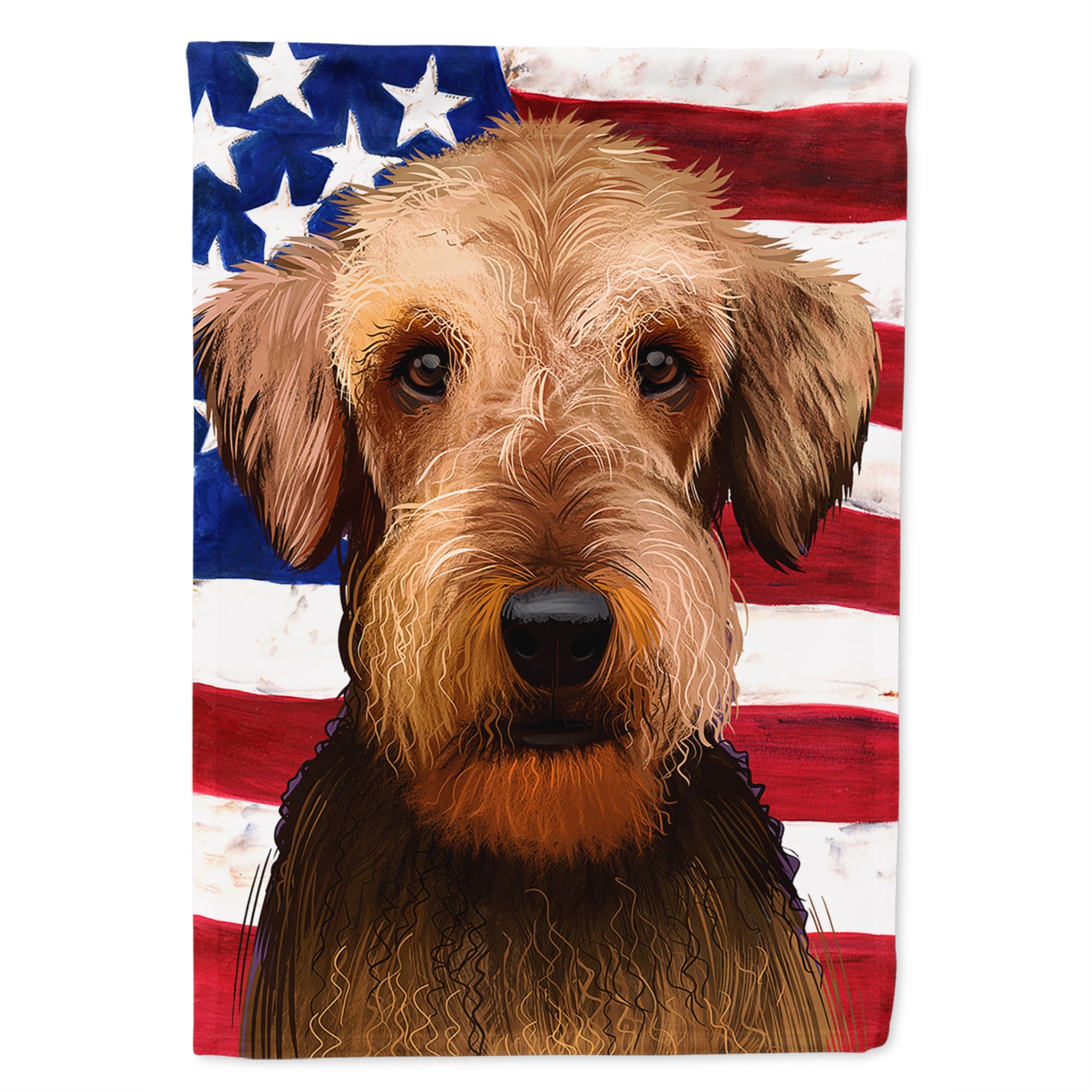 Airedale Terrier American Flag Flag Garden Size