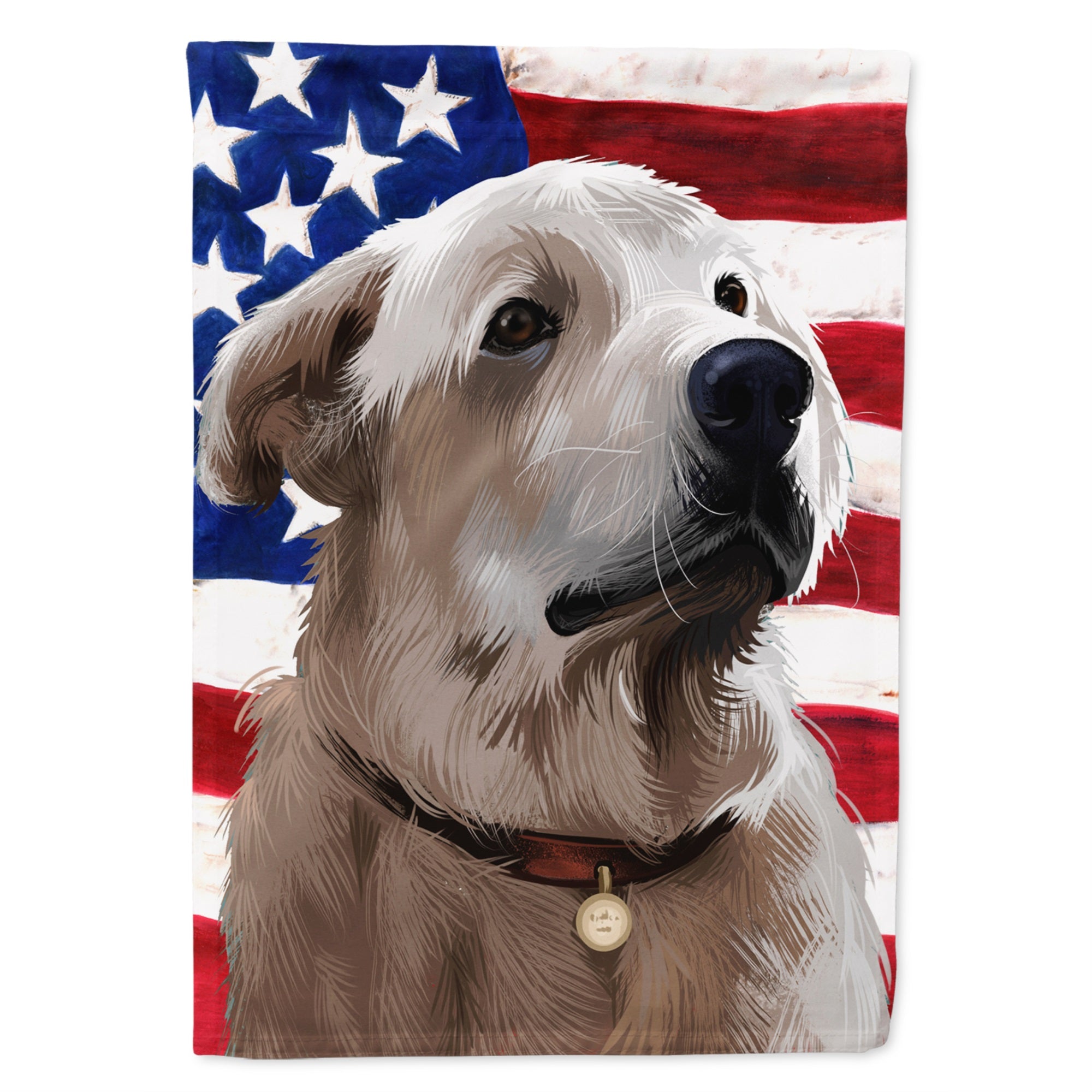 Akbash American Flag Flag Garden Size