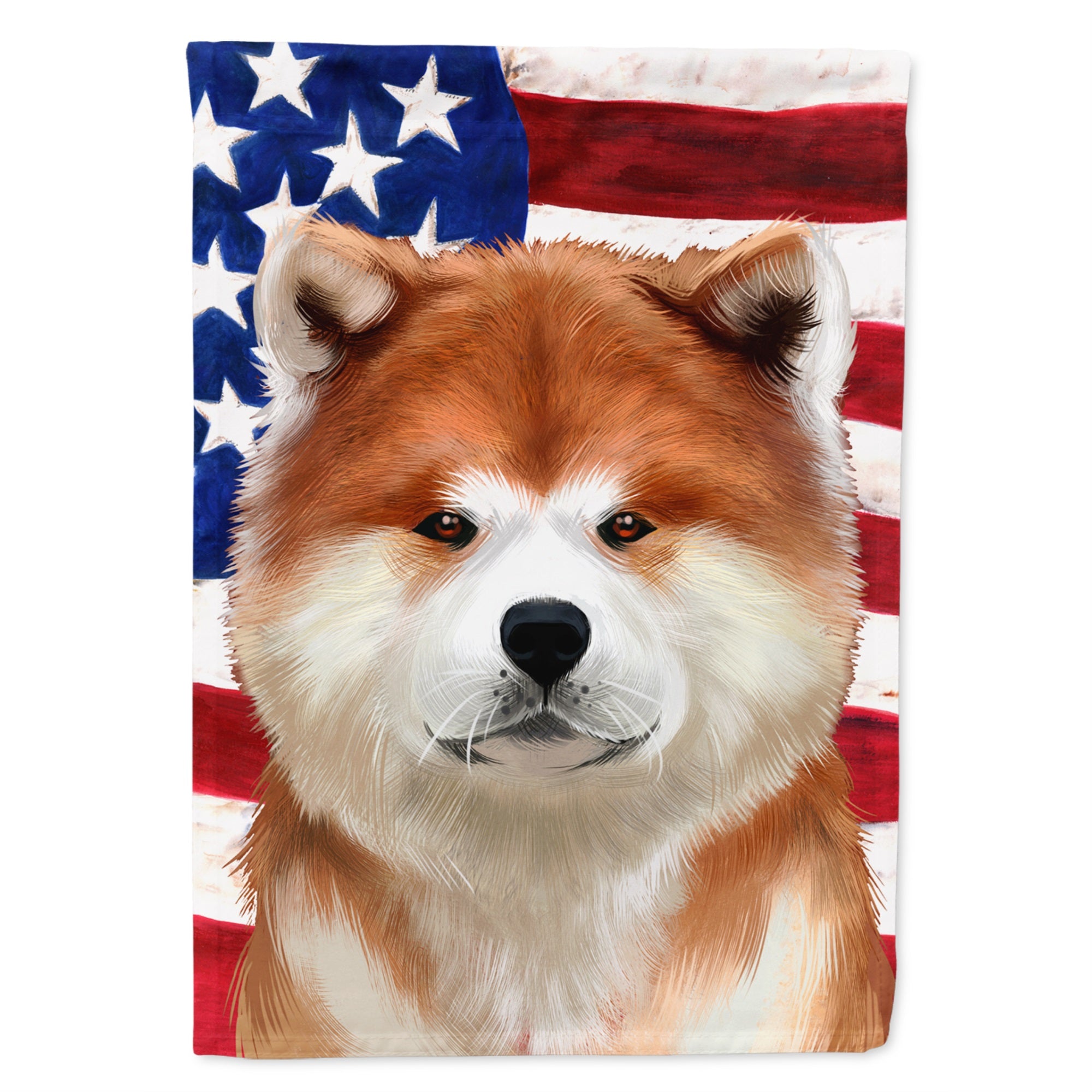 Akita American Flag Flag Garden Size