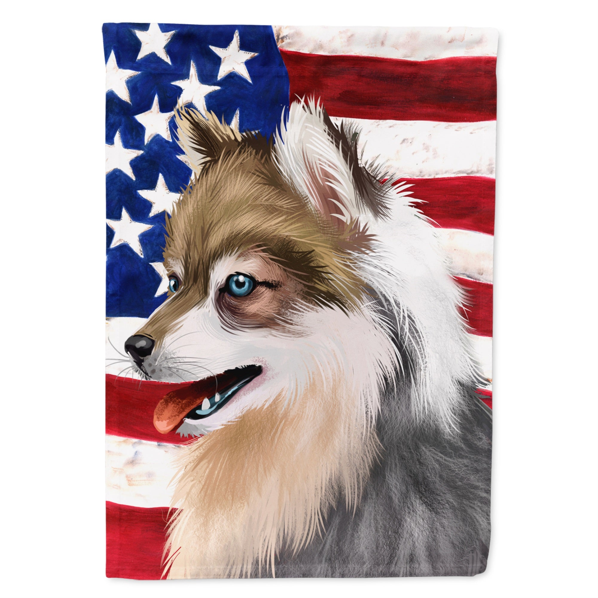 Alaskan Klee Kai American Flag Flag Garden Size