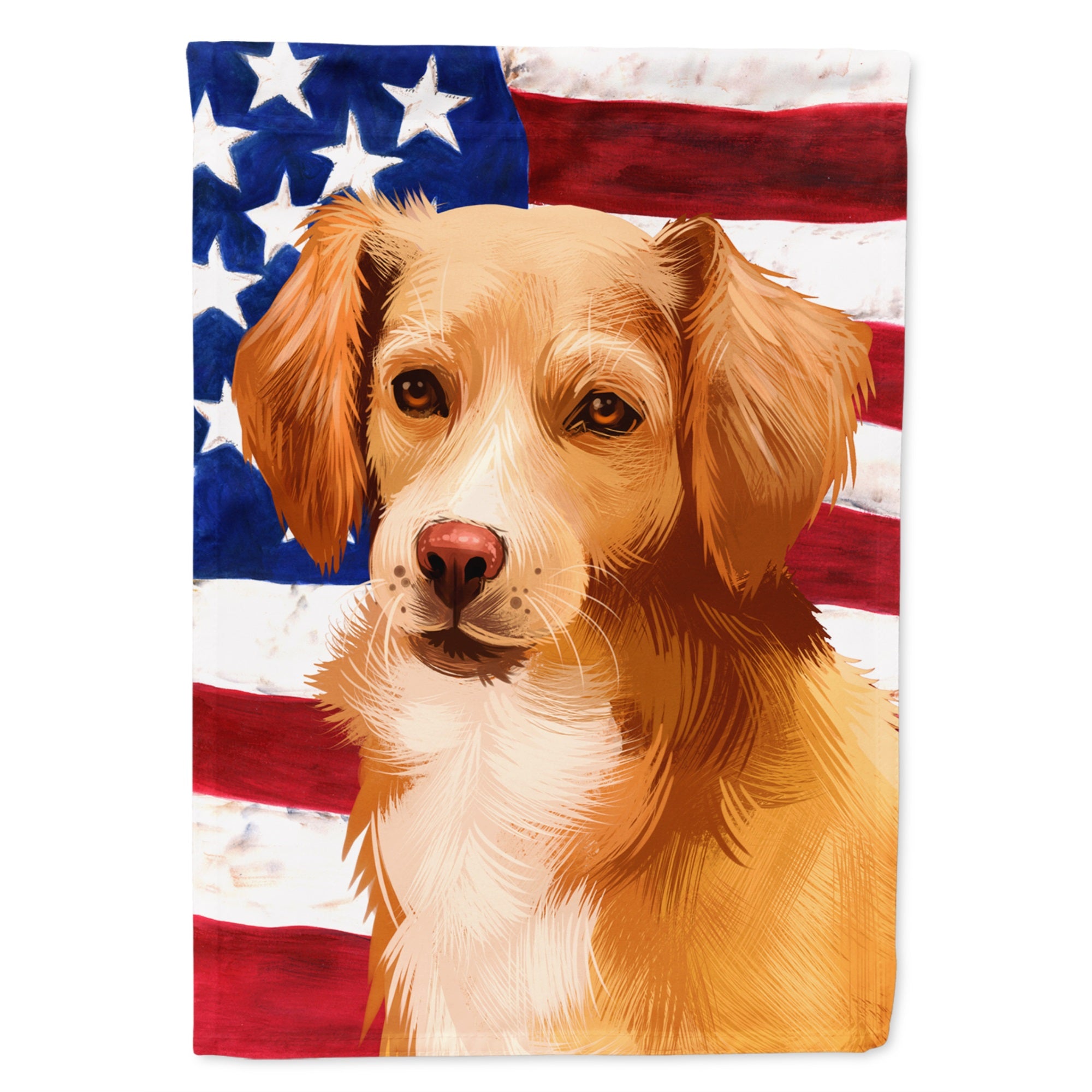 Alopekis Dog American Flag Flag Garden Size