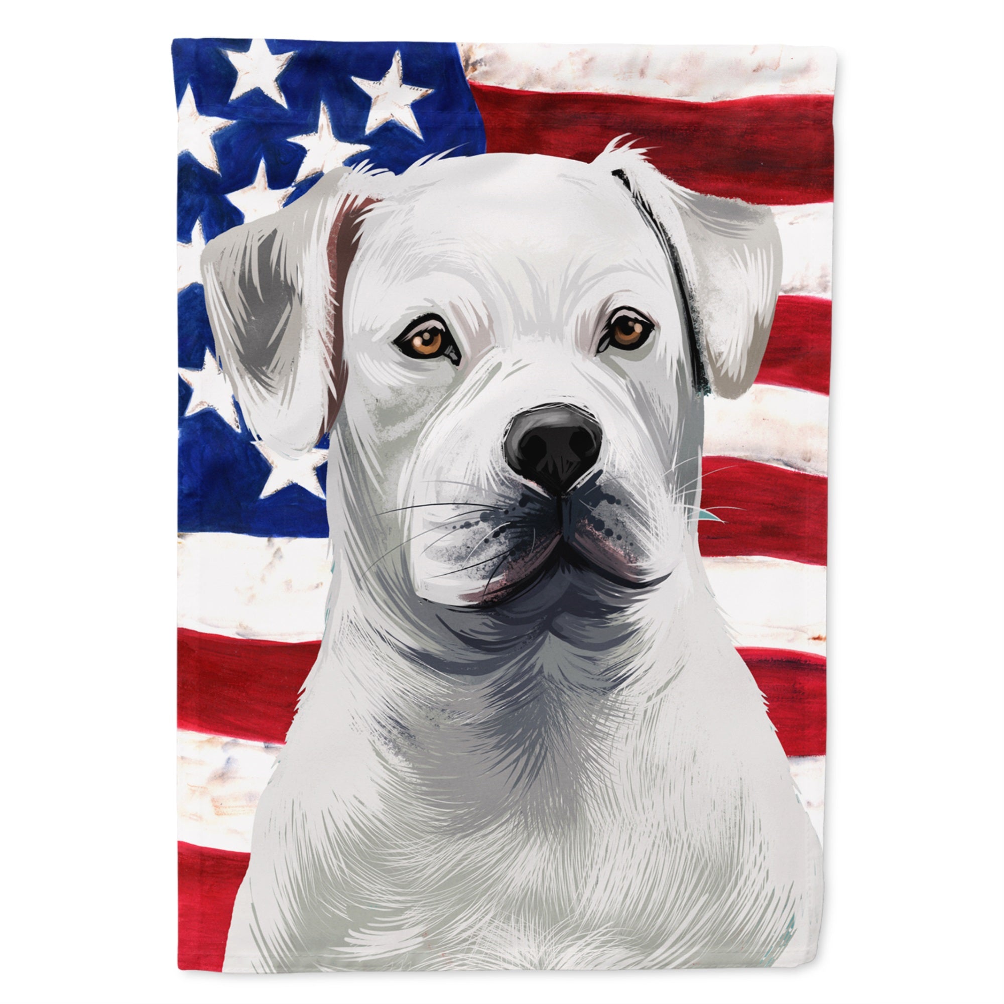 American Bulldog American Flag Flag Garden Size