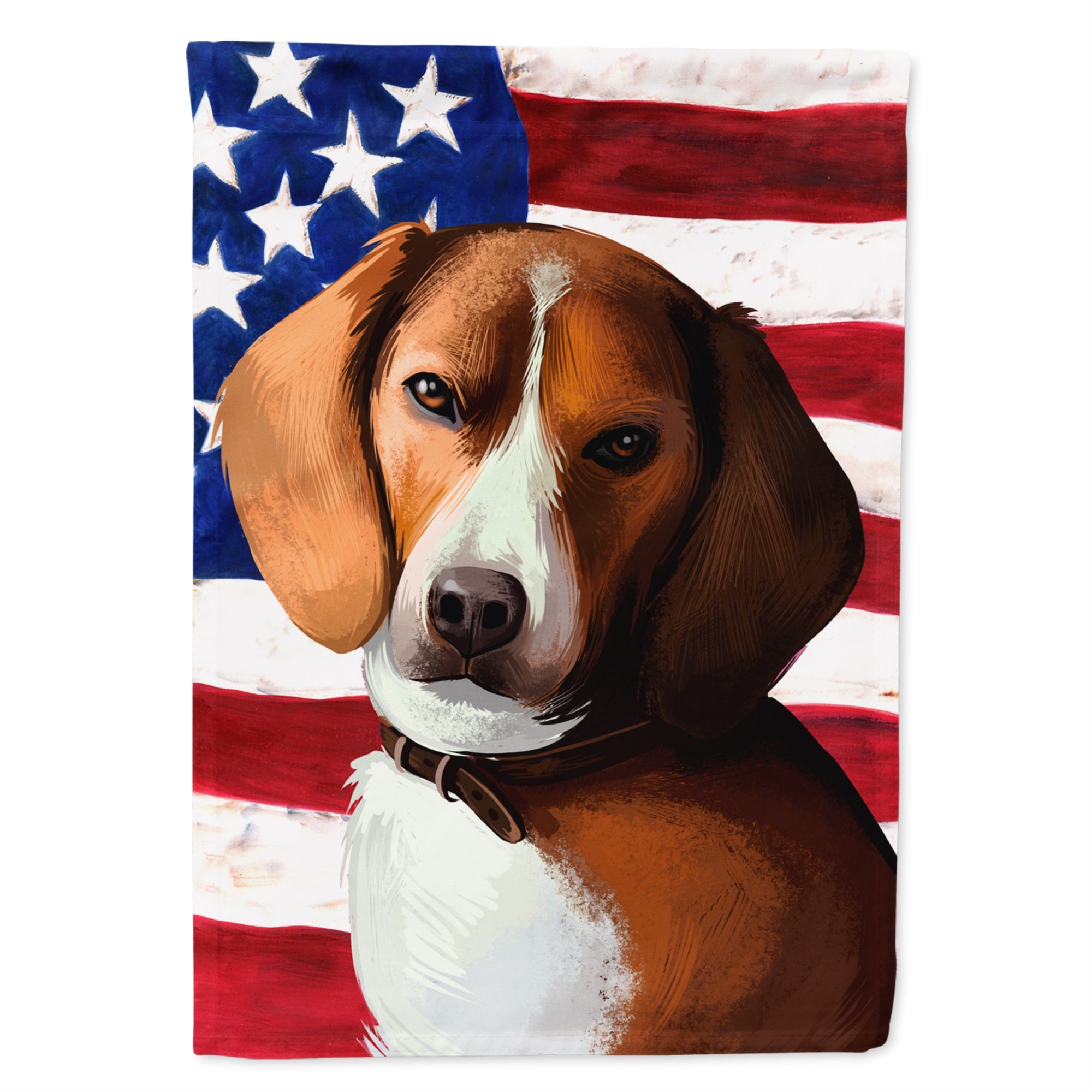 American Foxhound Dog American Flag Flag Garden Size