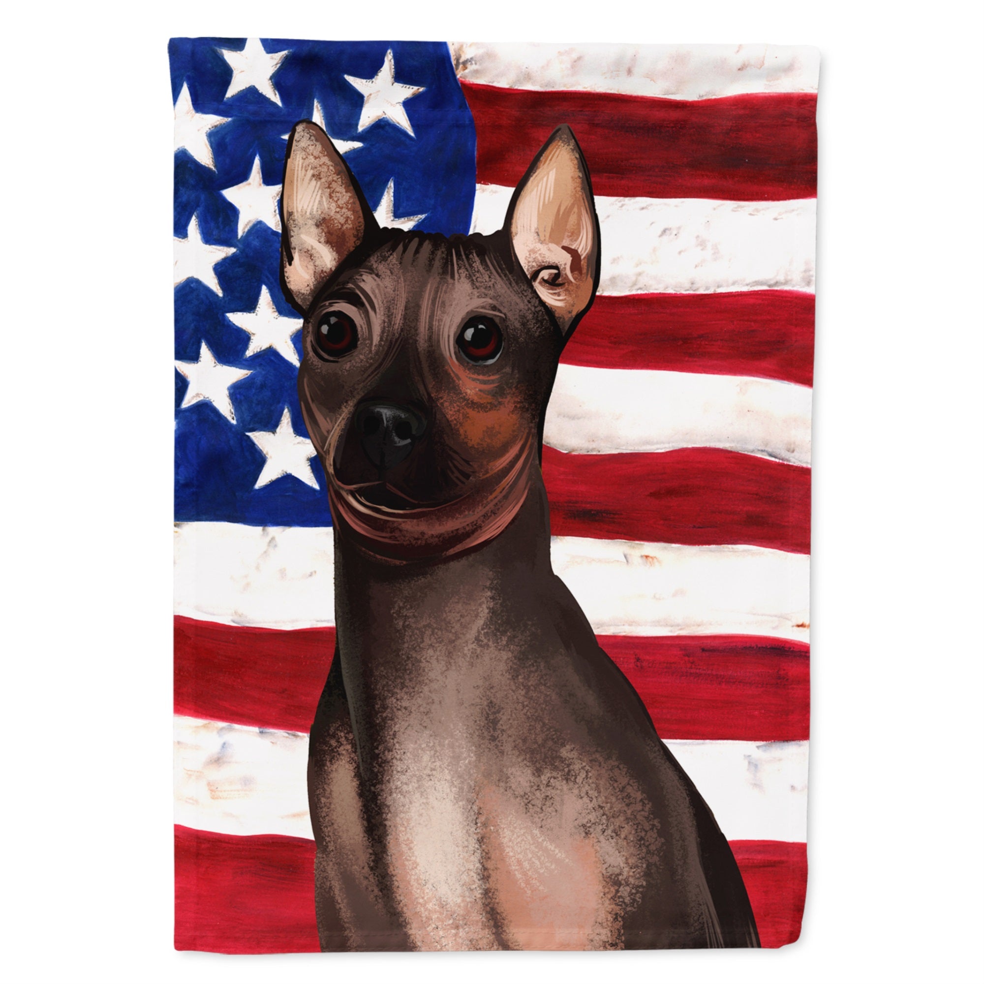 American Hairless Terrier American Flag Flag Garden Size