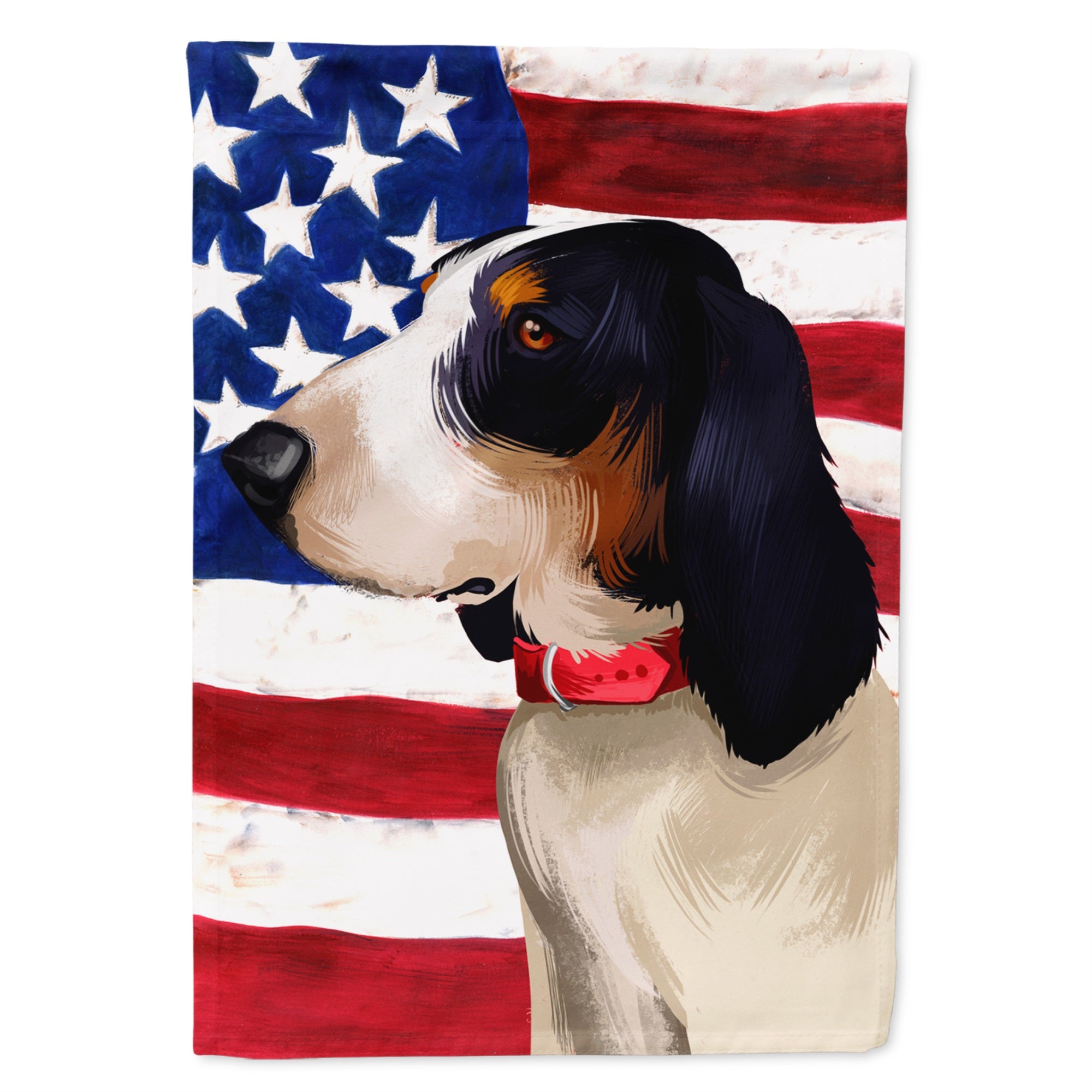 Ariegeois Dog American Flag Flag Garden Size