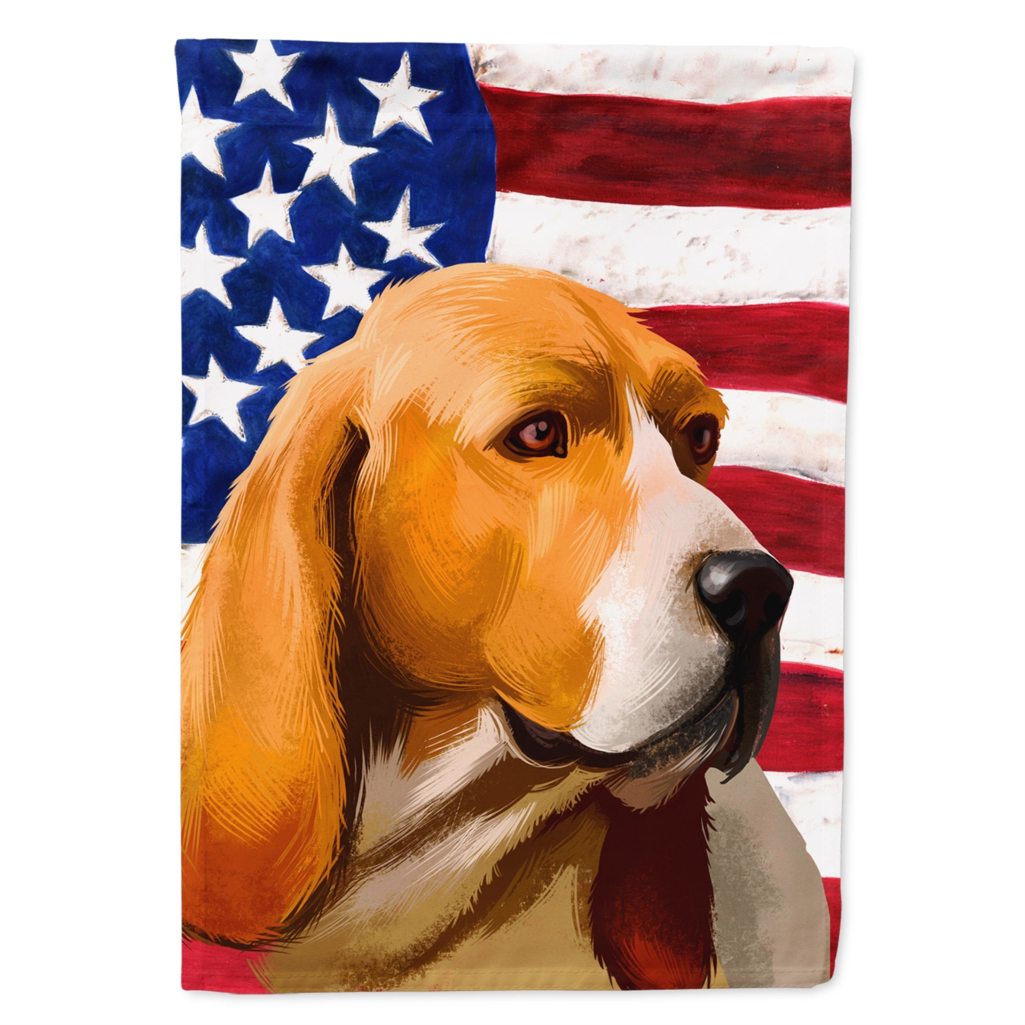 Artois Hound Dog American Flag Flag Garden Size