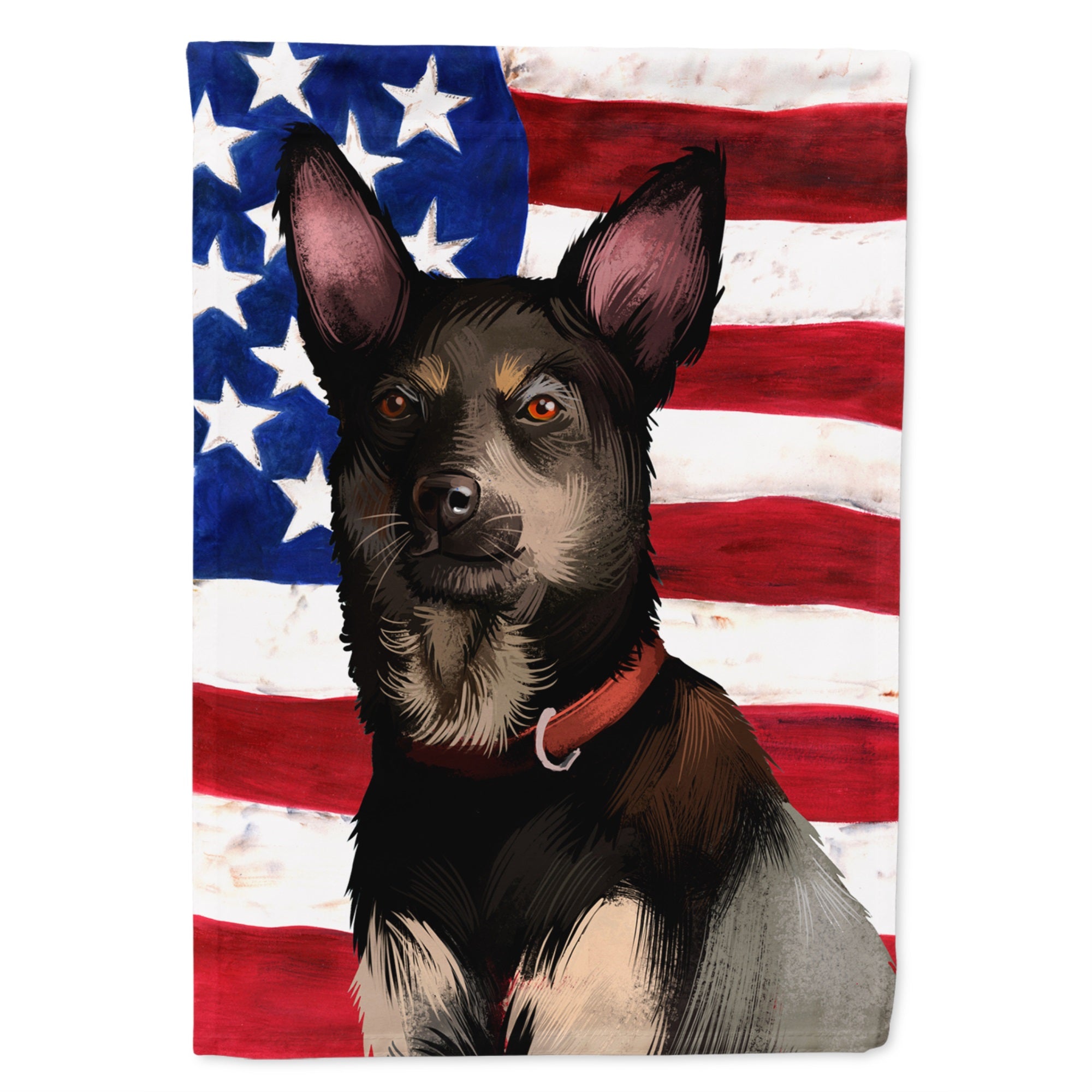 Australian Kelpie American Flag Flag Garden Size
