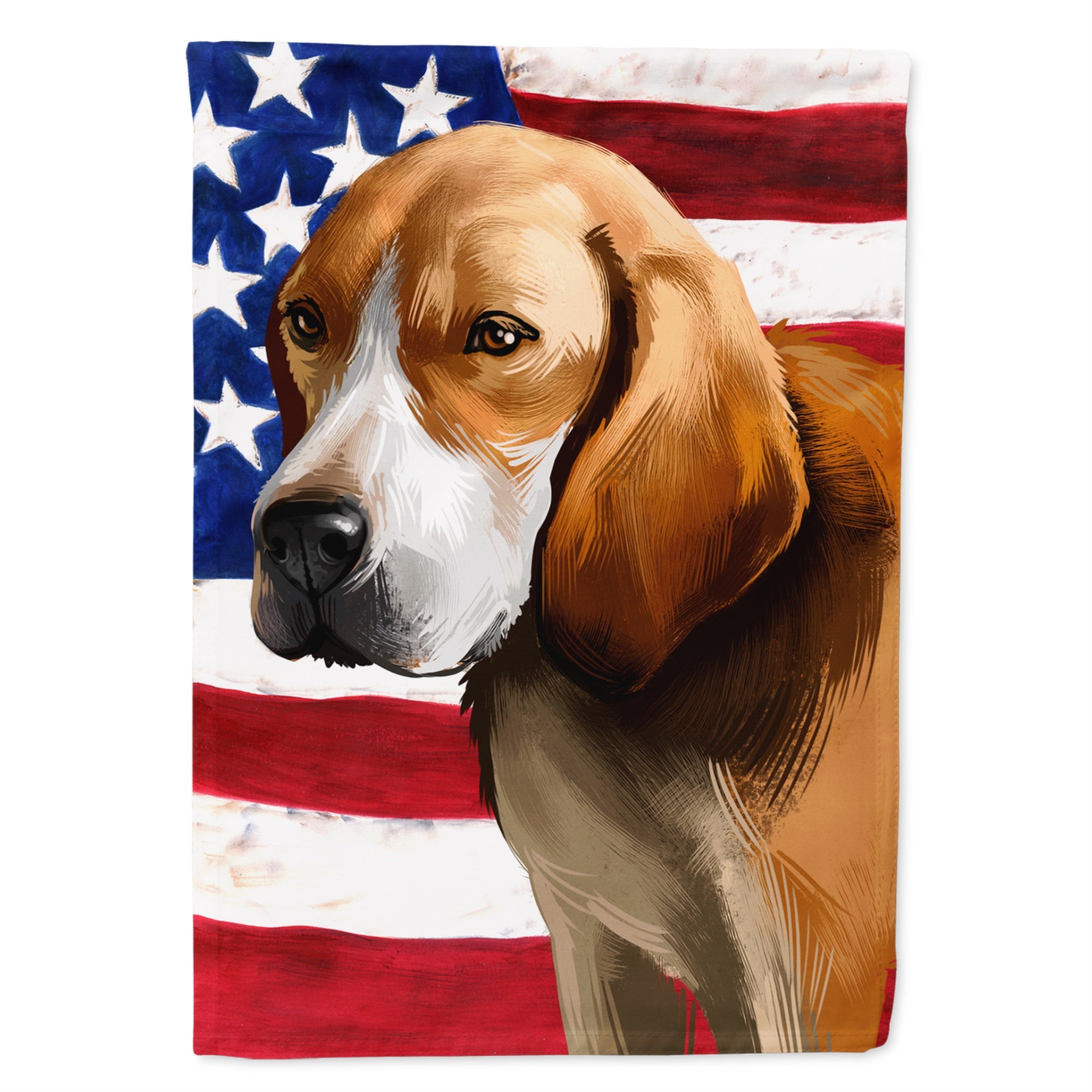 Beagle-Harrier American Flag Flag Garden Size