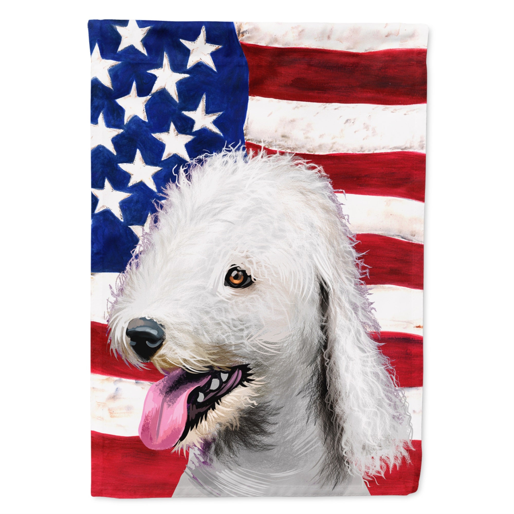 Bedlington Terrier American Flag Flag Garden Size