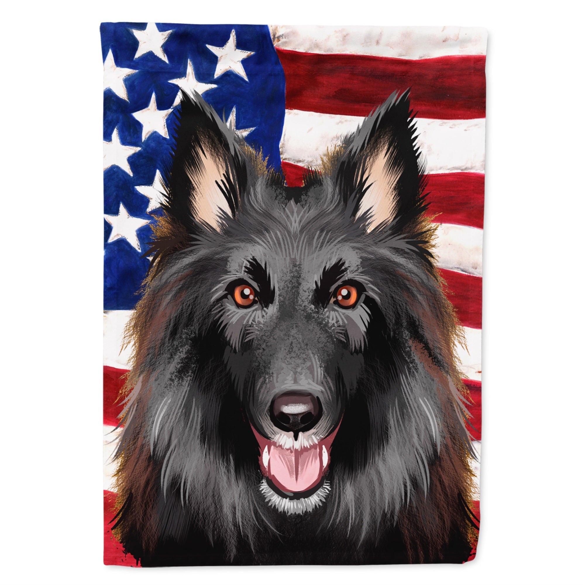 Belgian Groenendael American Flag Flag Garden Size