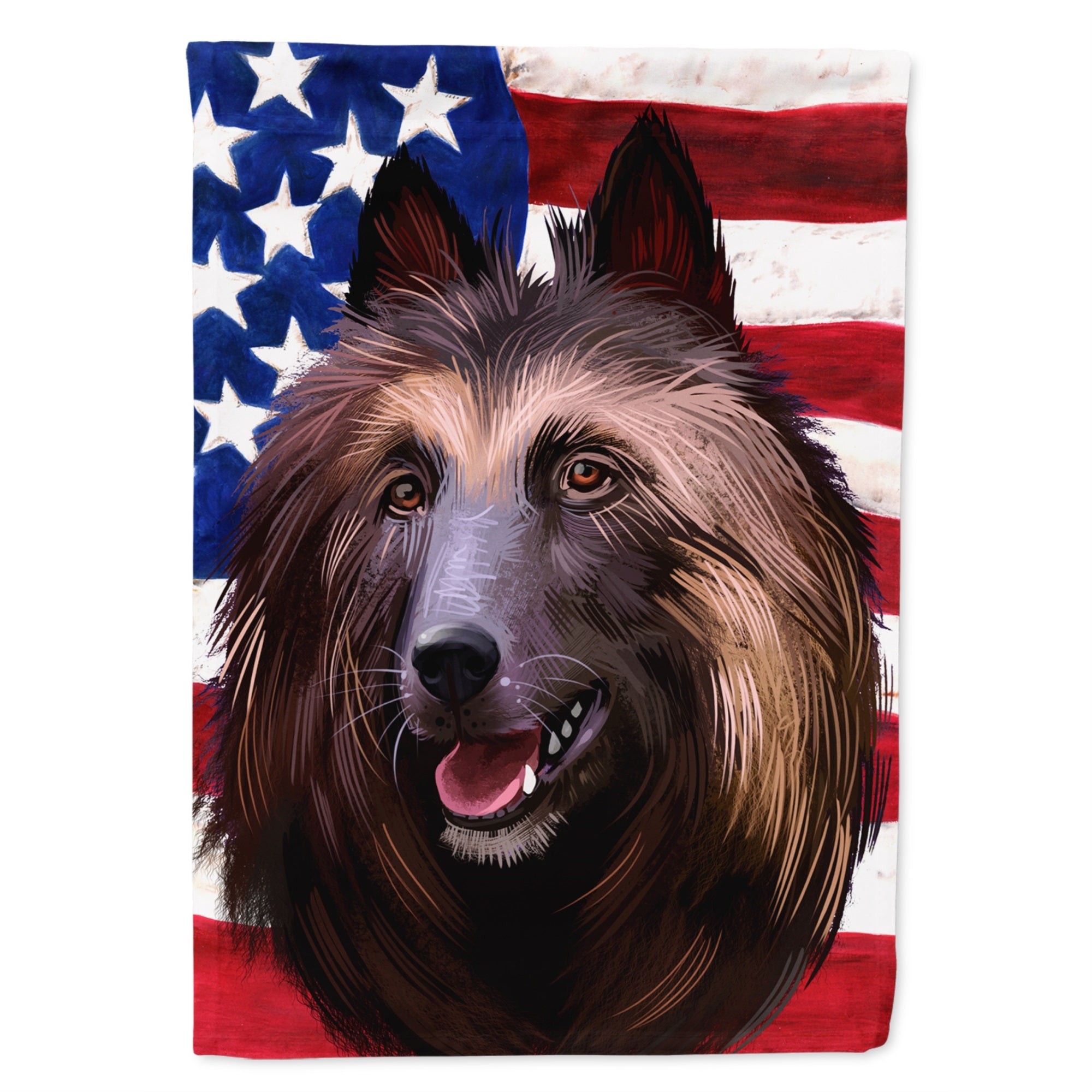 Belgian Tervuren American Flag Flag Garden Size