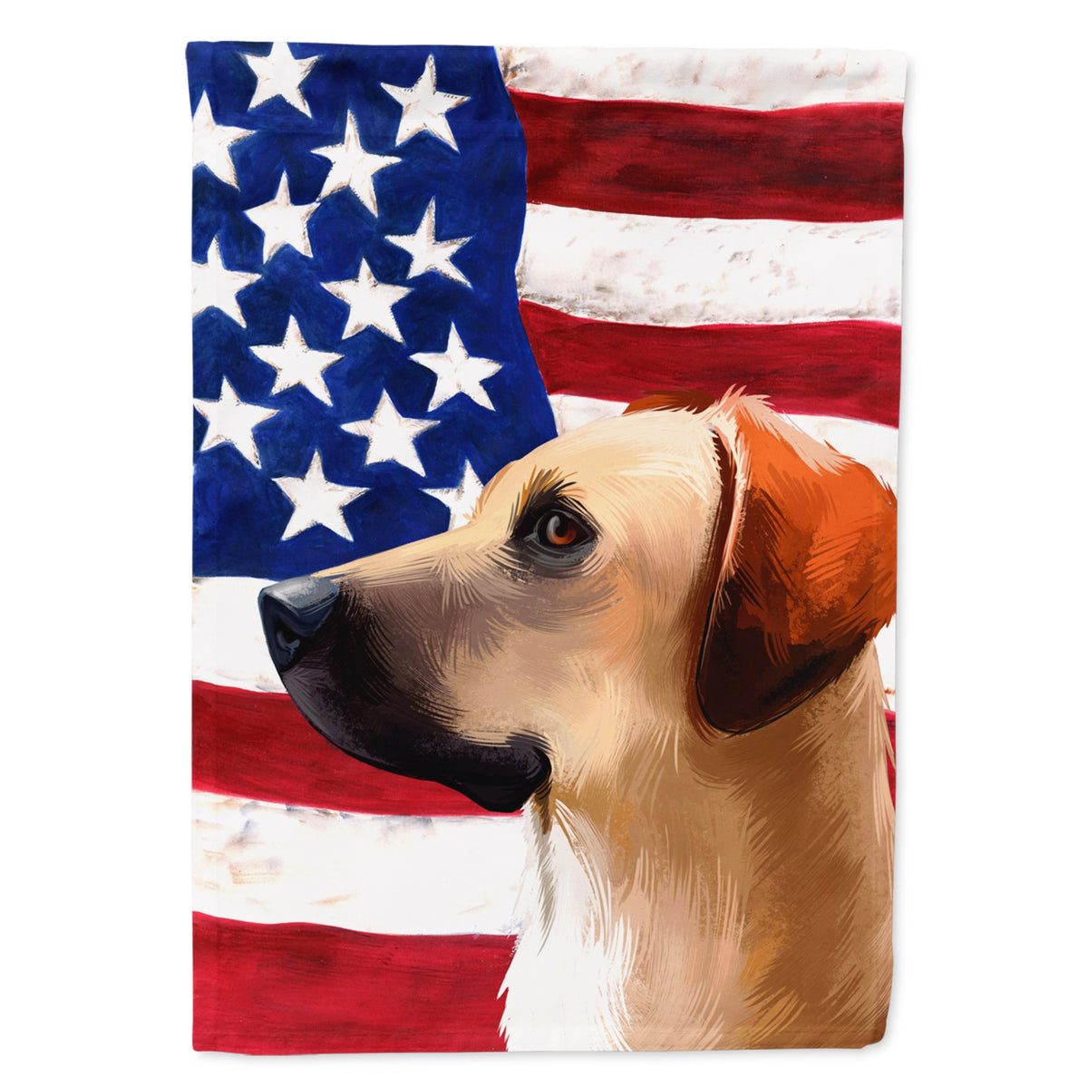 Black Mouth Cur Dog American Flag Flag Garden Size