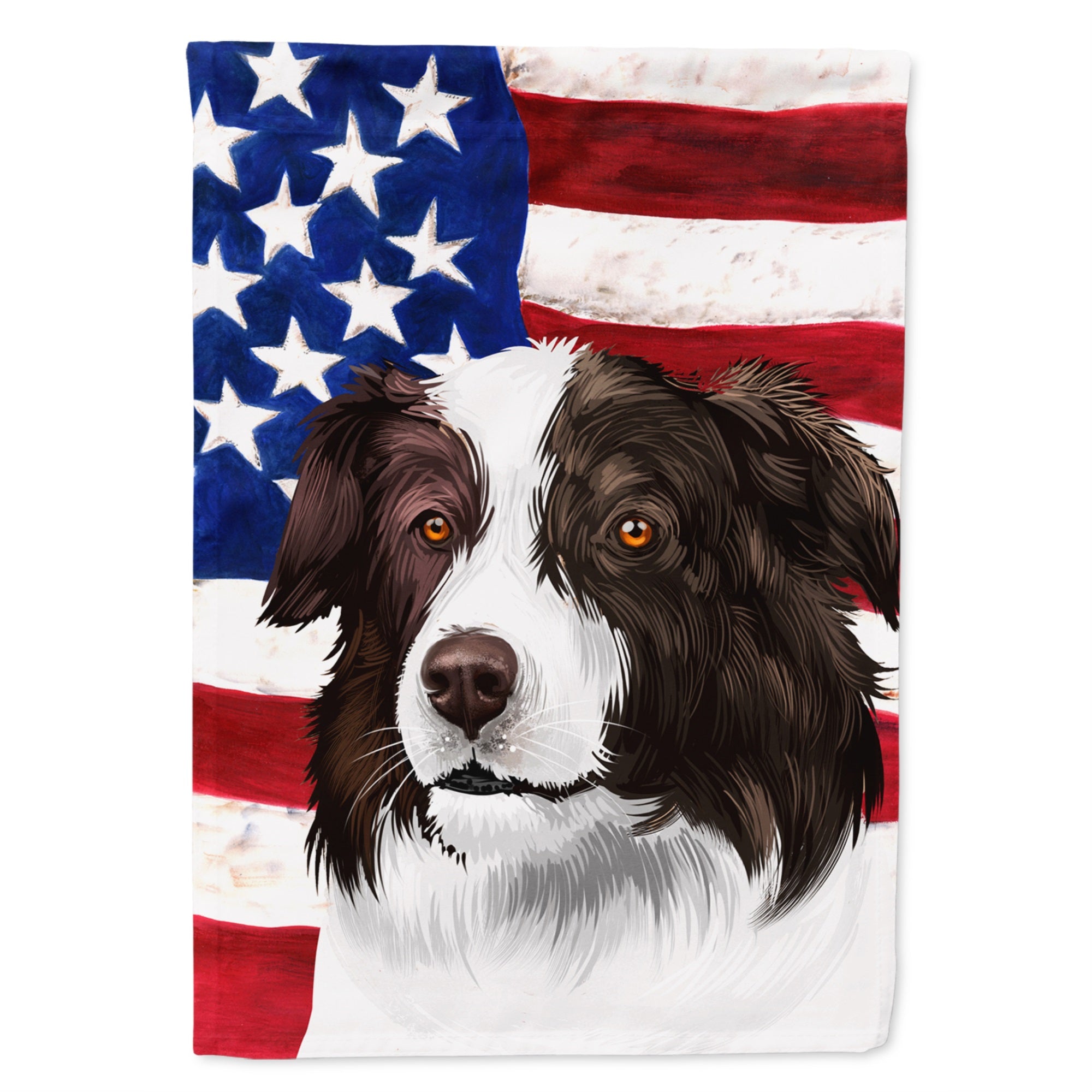 Border Collie Dog American Flag Flag Garden Size